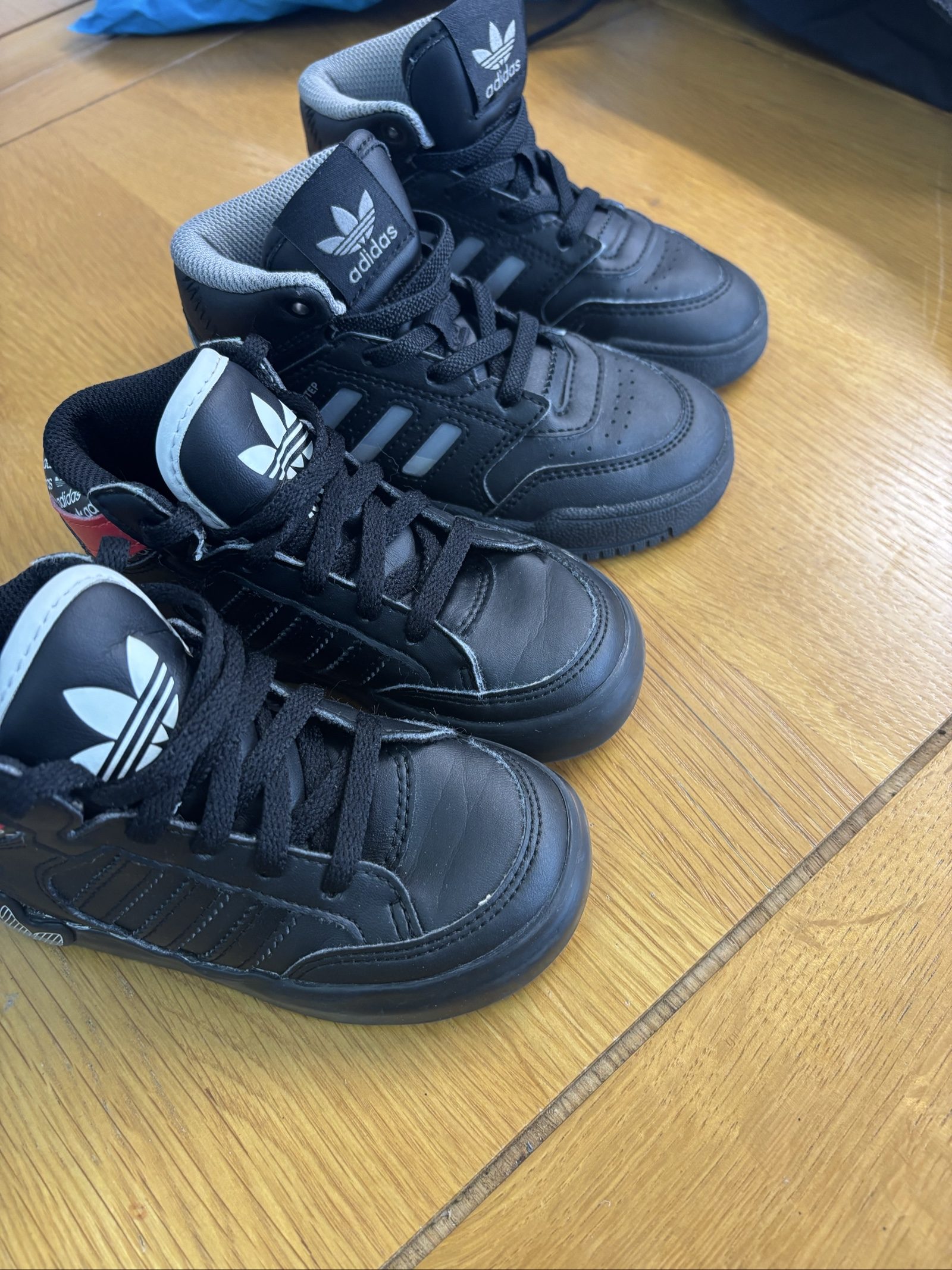 Adidas Kids Black & Red & Blue High Top Trainers UK 6.5 & 7