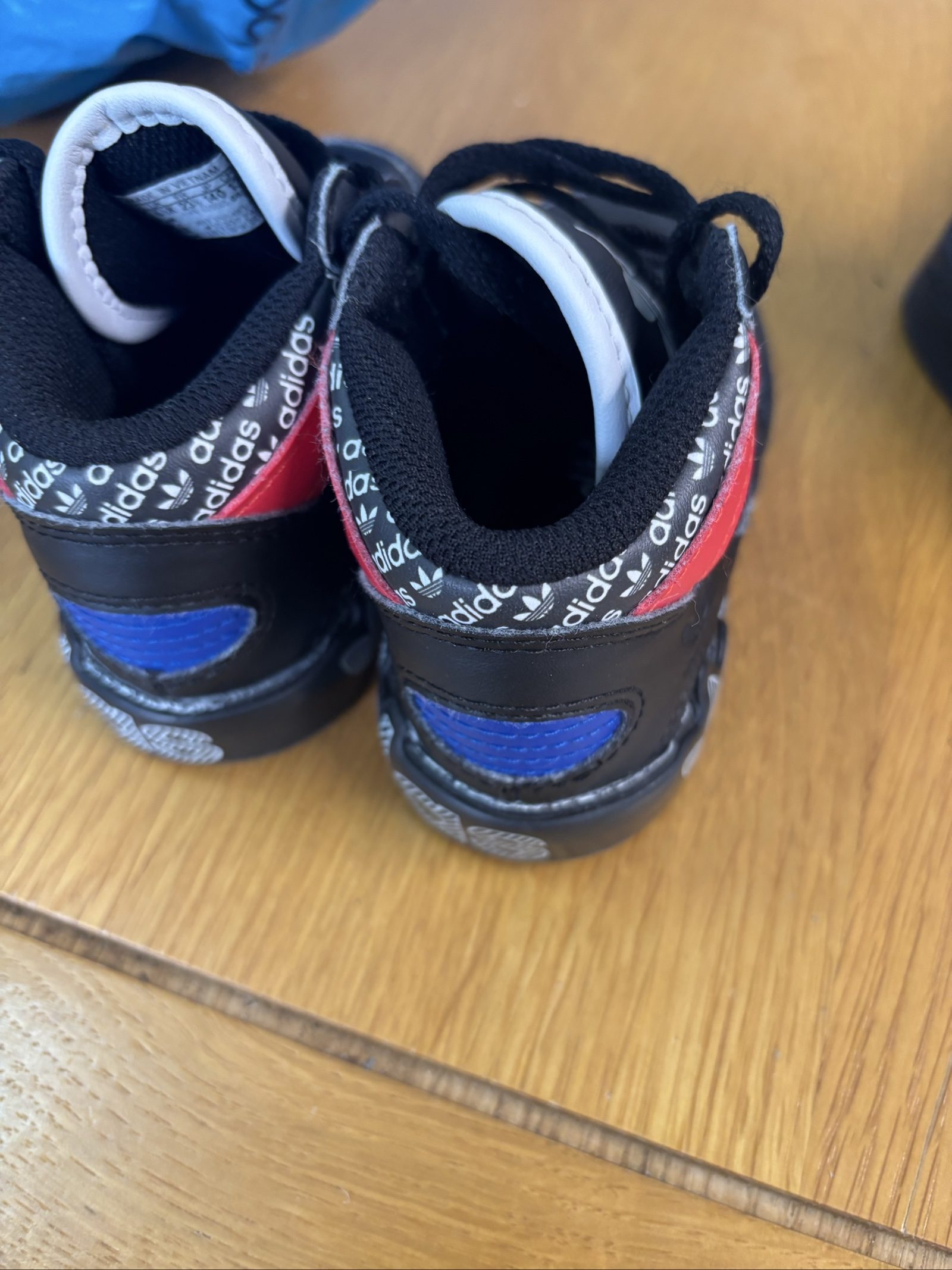 Adidas Kids Black & Red & Blue High Top Trainers UK 6.5 & 7 image 3