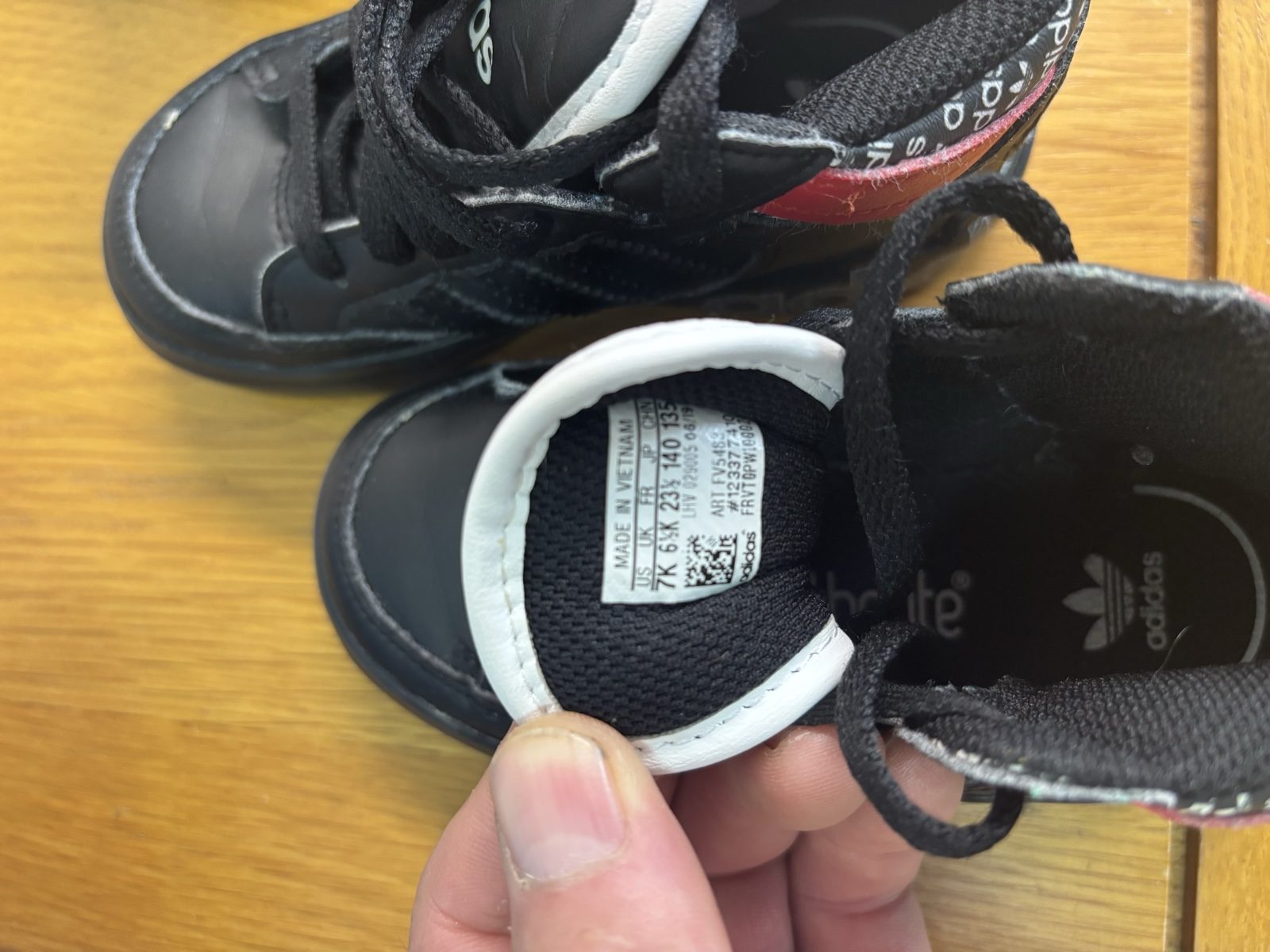 Adidas Kids Black & Red & Blue High Top Trainers UK 6.5 & 7 image 4