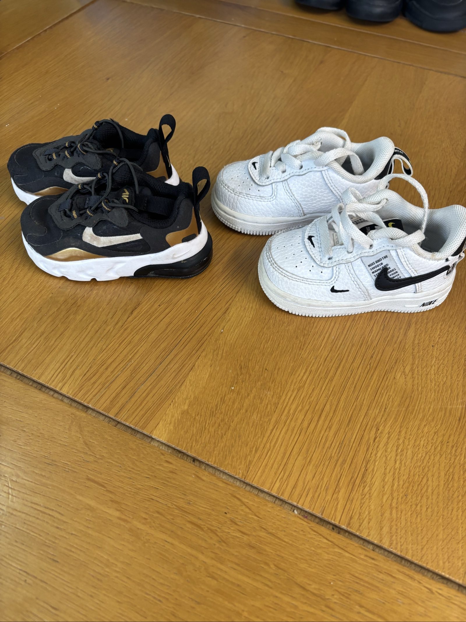 Nike Black & White Kids' Sneakers Air 270 6c & Air Force 1 Uk 3.5