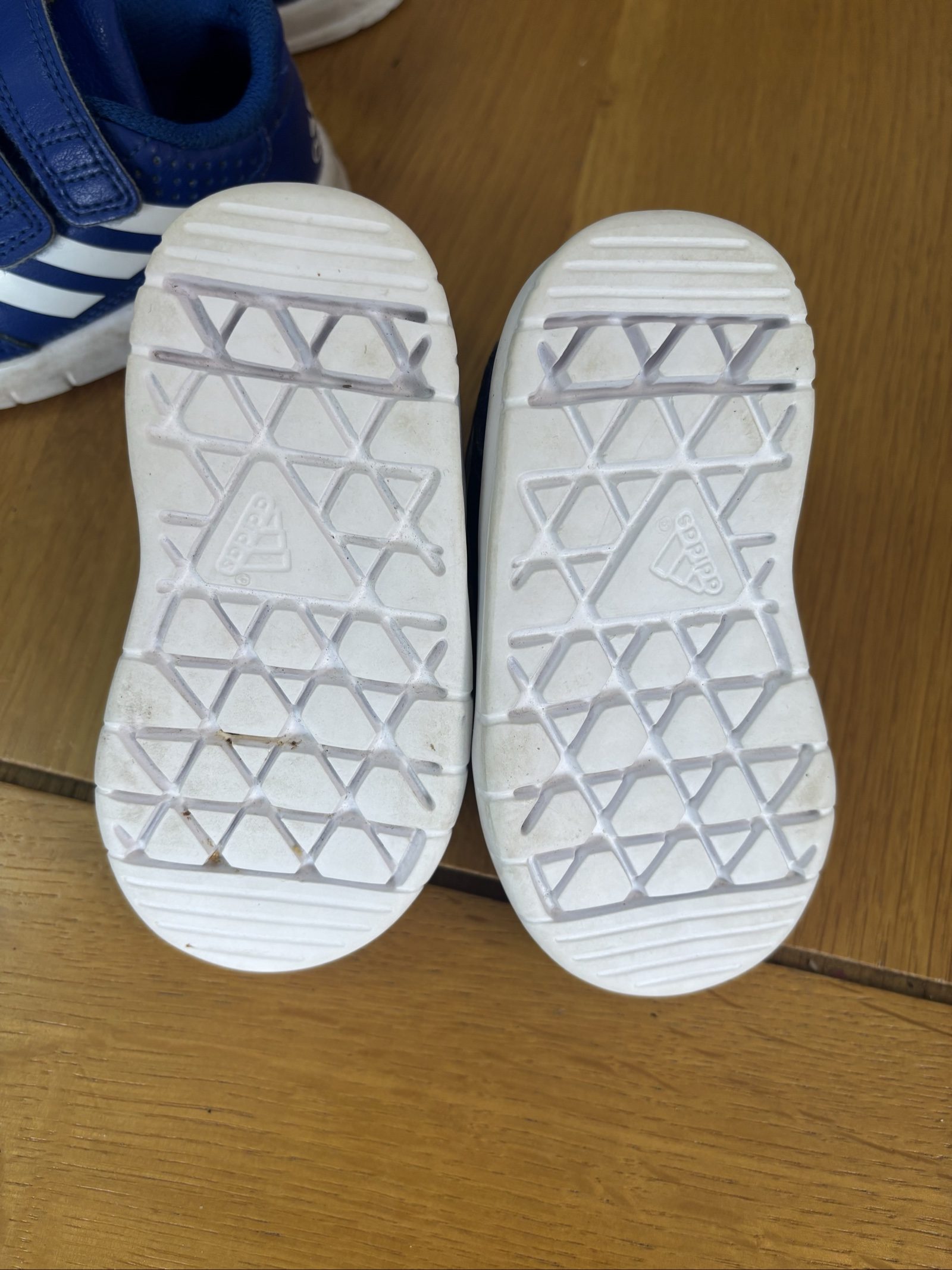 Adidas Blue Kids' Velcro Trainers Size 4 + Lacoste Black image 4