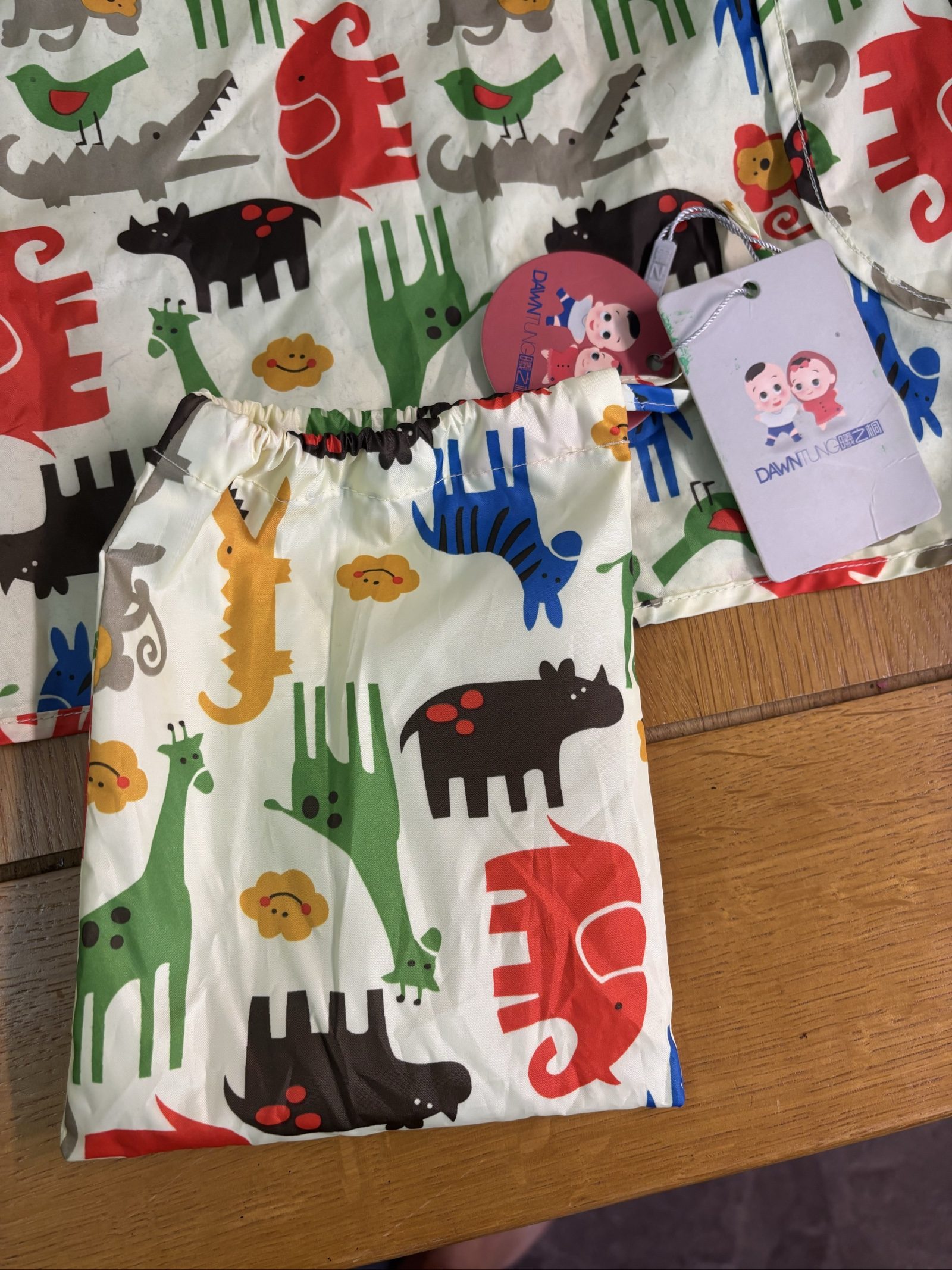 Dawn Tu Multi Animal Print Kids' Long Sleeve messy play cover One Size image 2