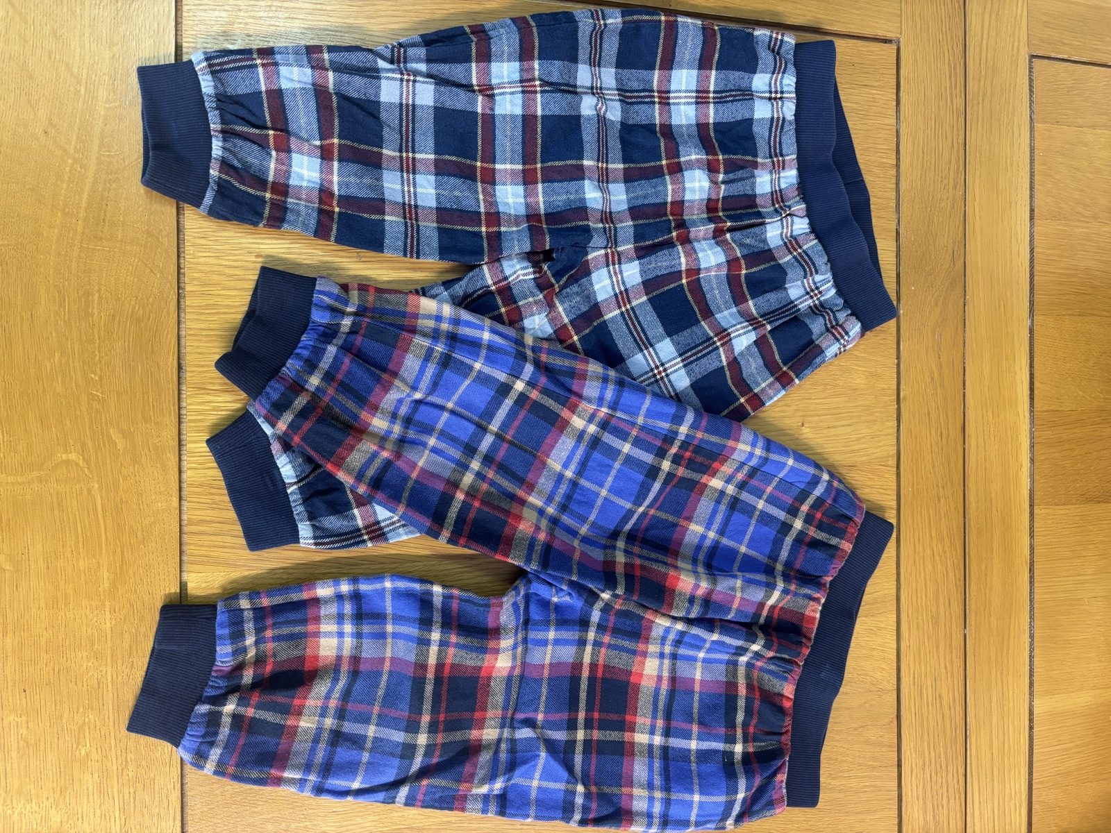 Next Boys Multi Blue & Navy Checked pyjama bottoms