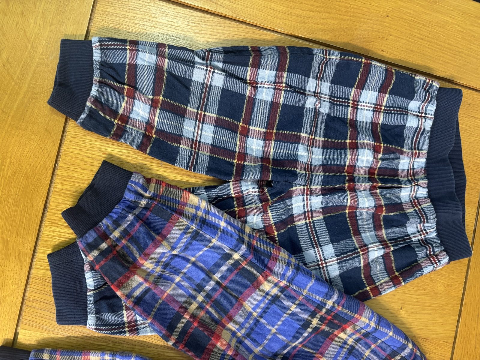 Next Boys Multi Blue & Navy Checked pyjama bottoms image 3
