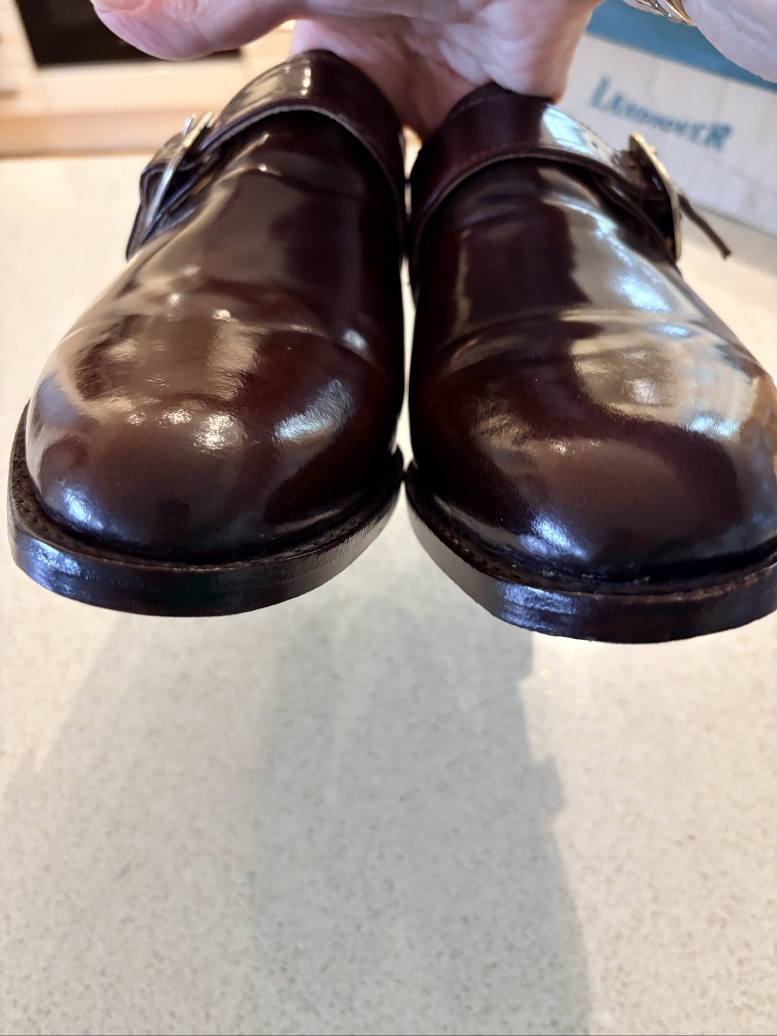 Samuel Windsor Brown Leather Handmade Monk Strap Shoes UK 7 image 7