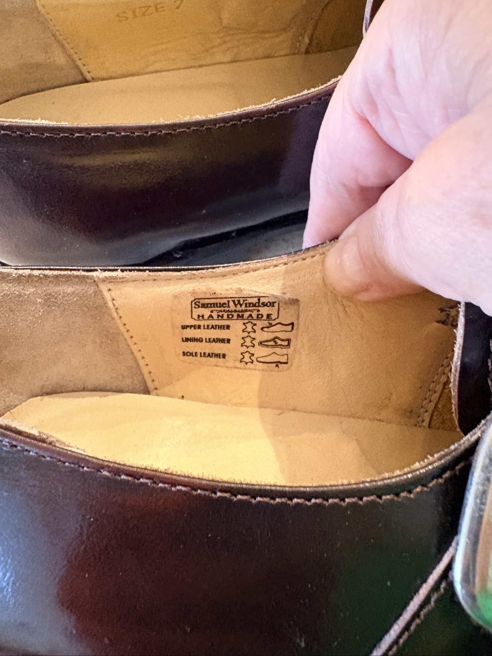 Samuel Windsor Brown Leather Monk Strap Shoes UK 7 Handmade image 6