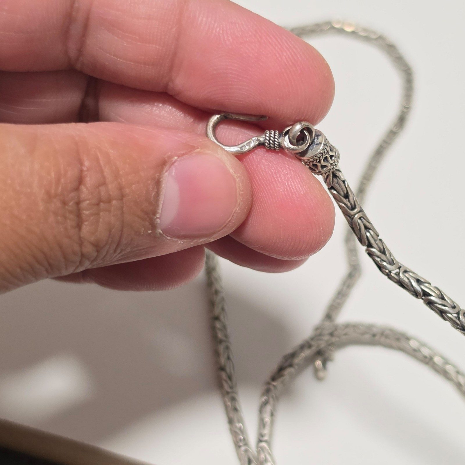 Antique Sterling Silver Unisex Chain Necklace .b3 image 5