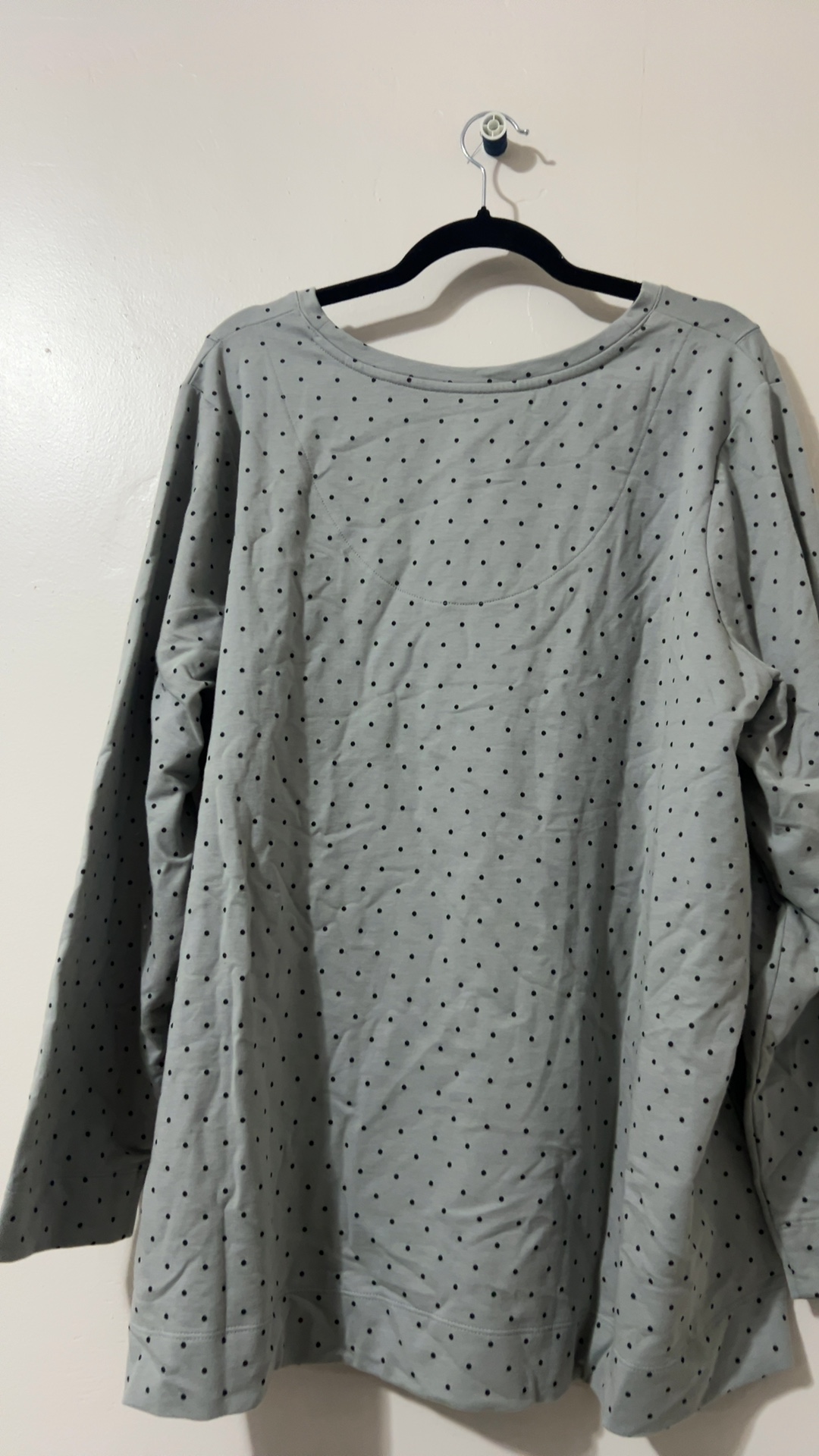 d&co. Grey & Black Polka Dot Active Long Sleeve Top 3X image 2