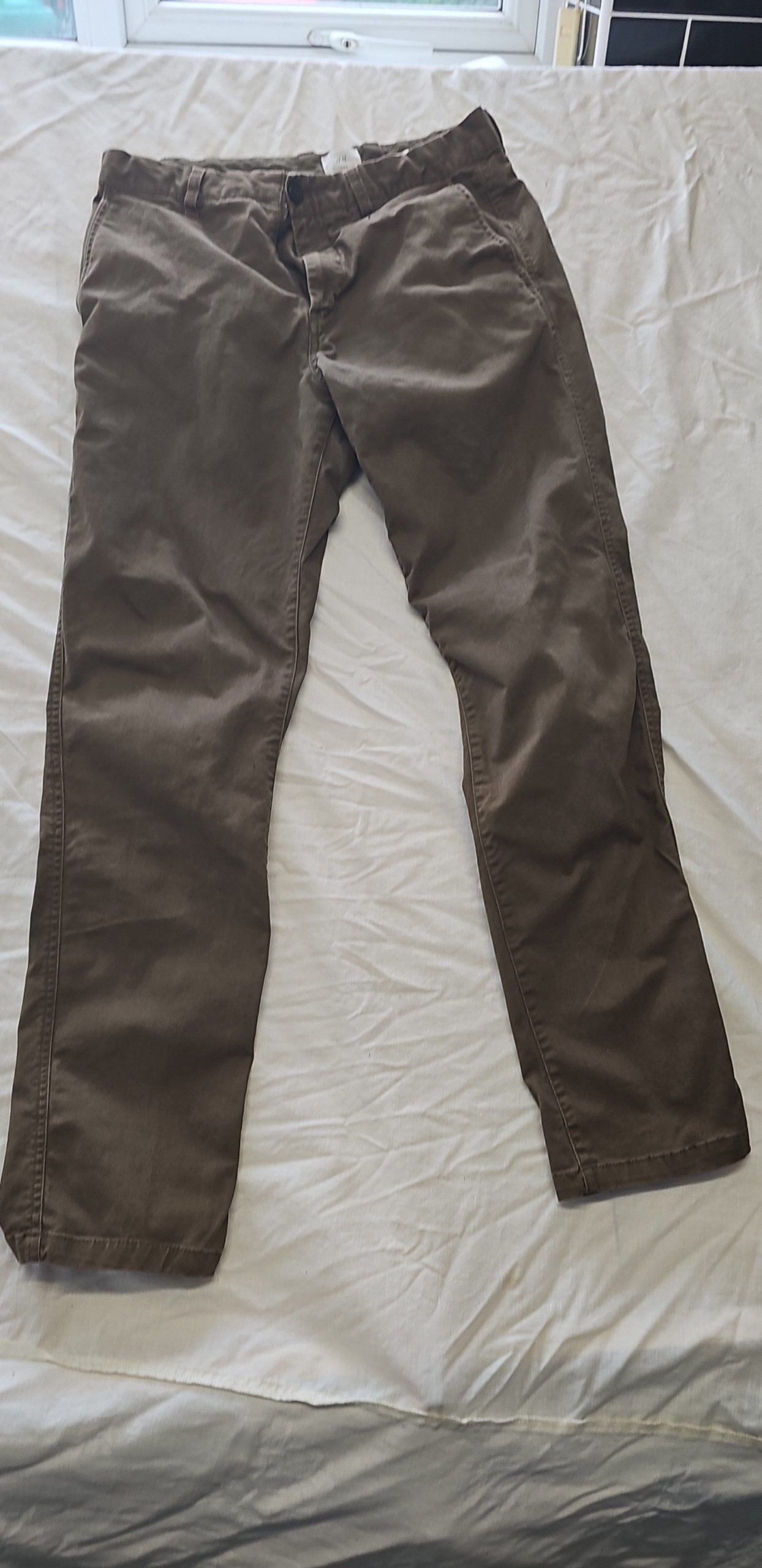 Next Brown Men's Cotton Chinos 34 Relaxed Fit