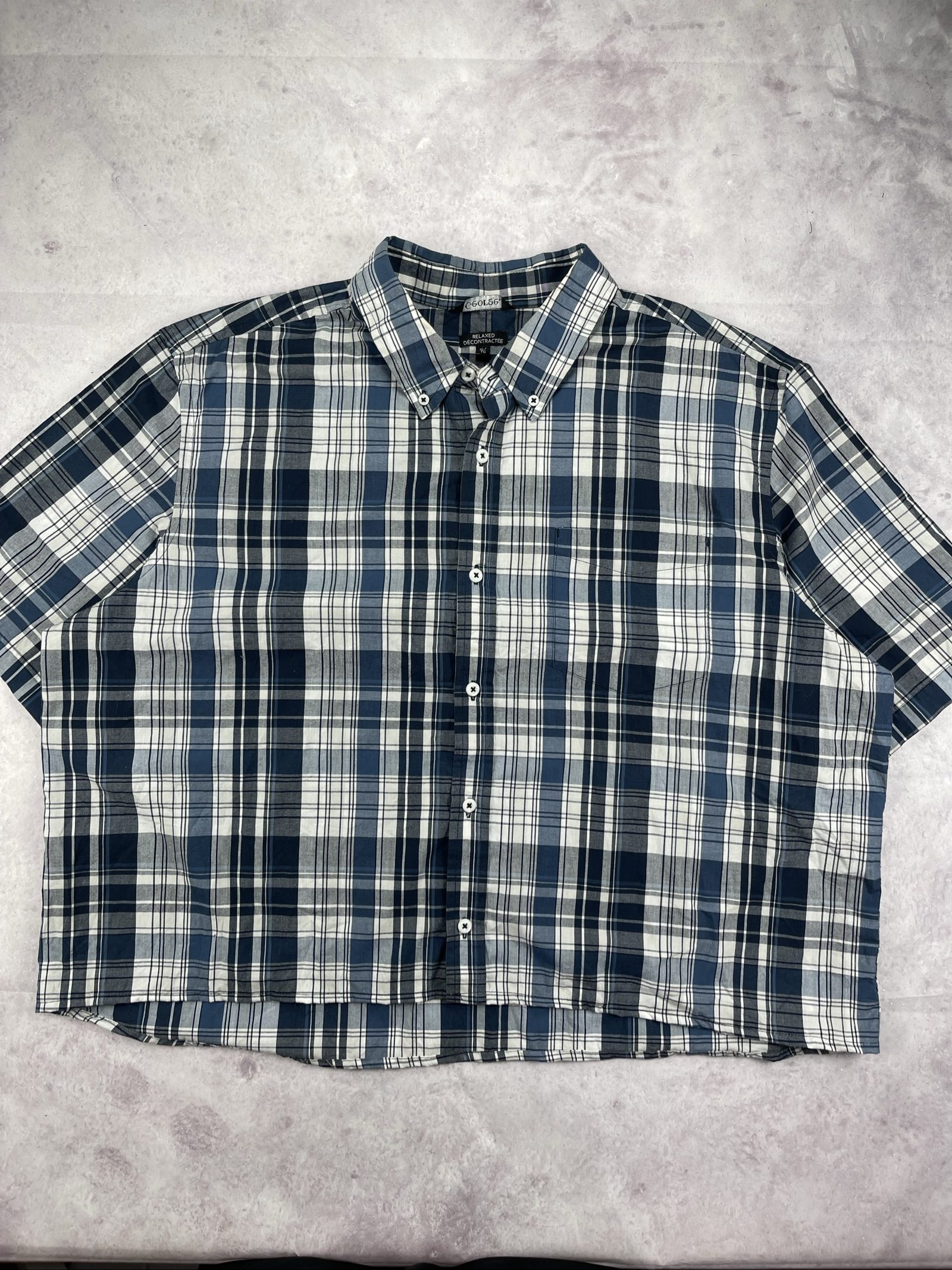 George Blue & White Check Relaxed Shirt XL