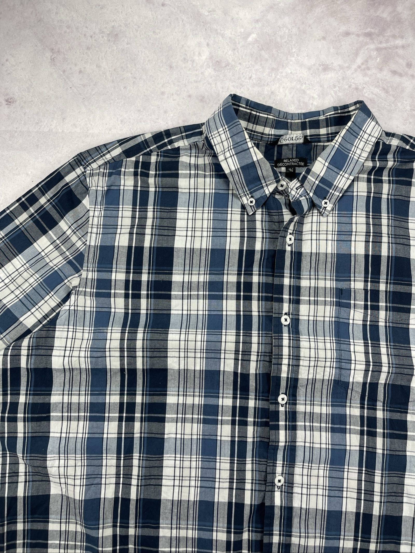George Blue & White Check Relaxed Shirt XL image 3