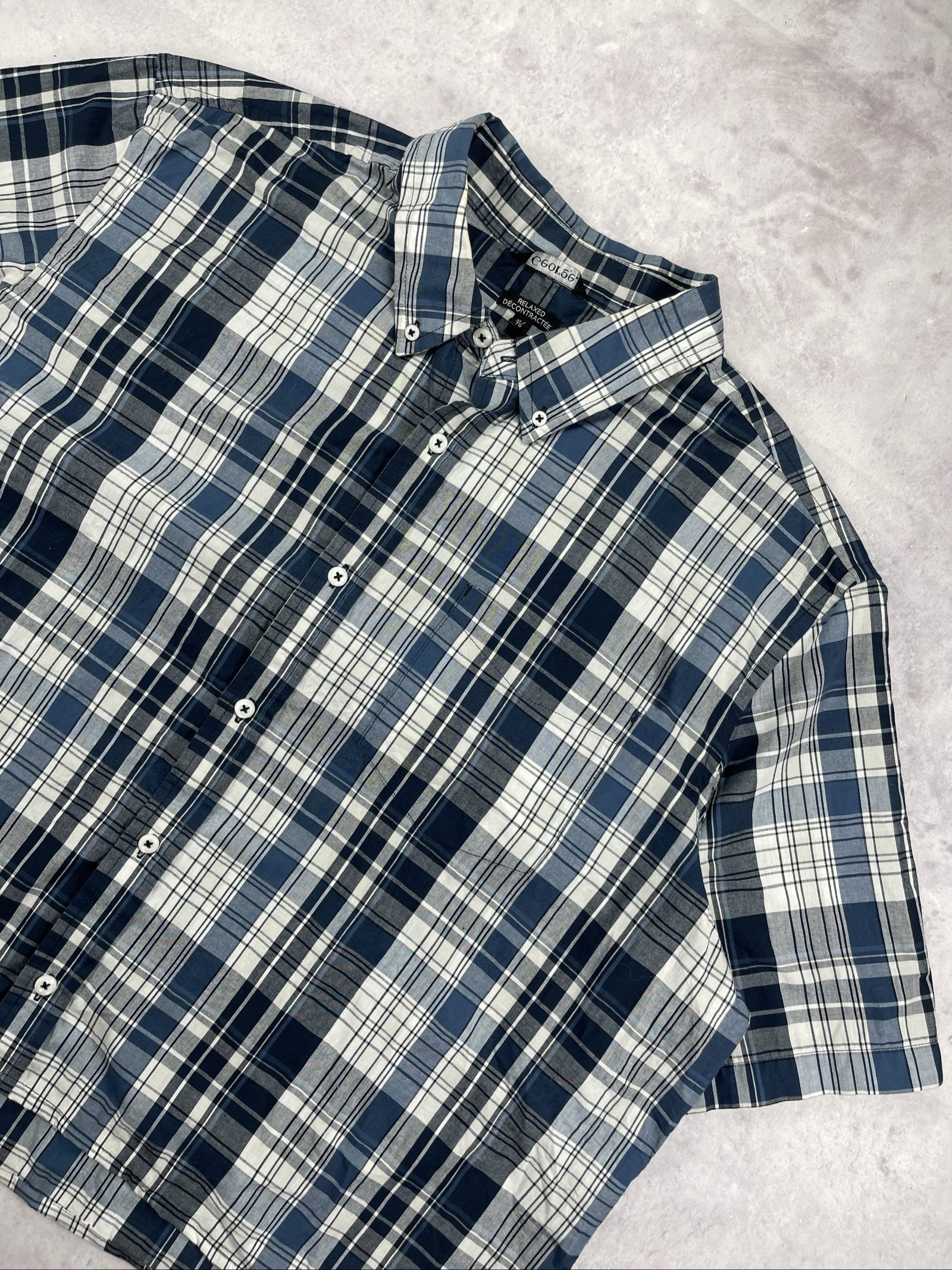 George Blue & White Check Relaxed Shirt XL image 2