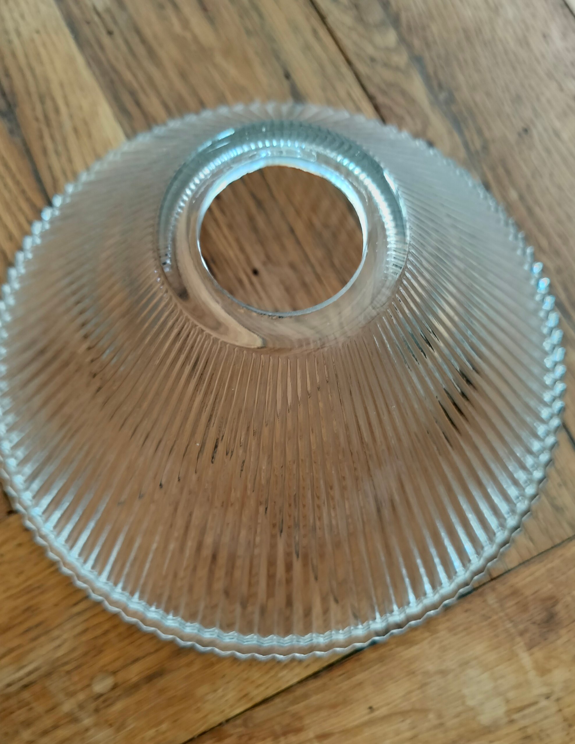 Antique Holophane Pagoda Style Prismatic Glass Lamp Shade – Unmarked image 2