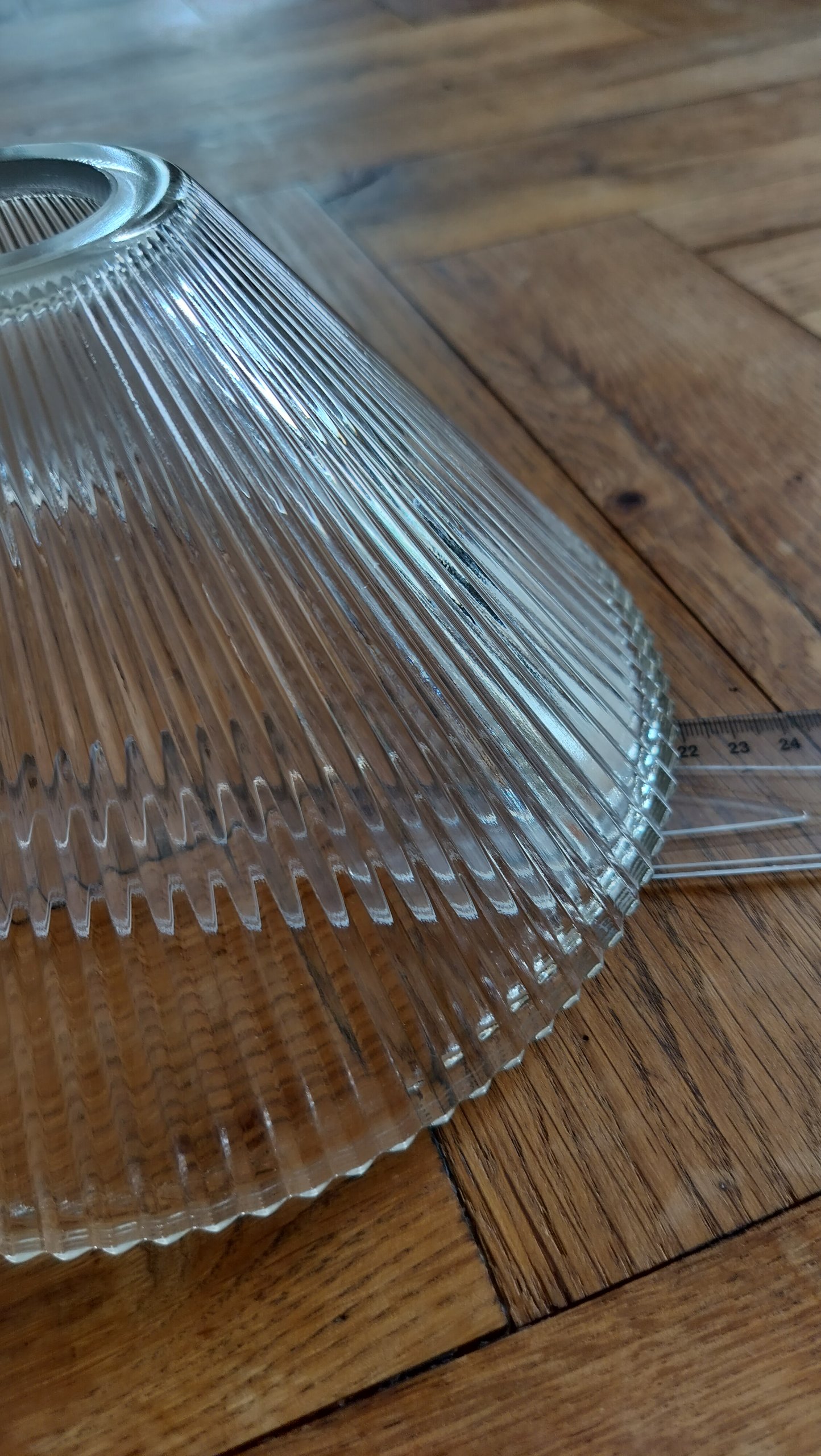 Antique Holophane Pagoda Style Prismatic Glass Lamp Shade – Unmarked image 4