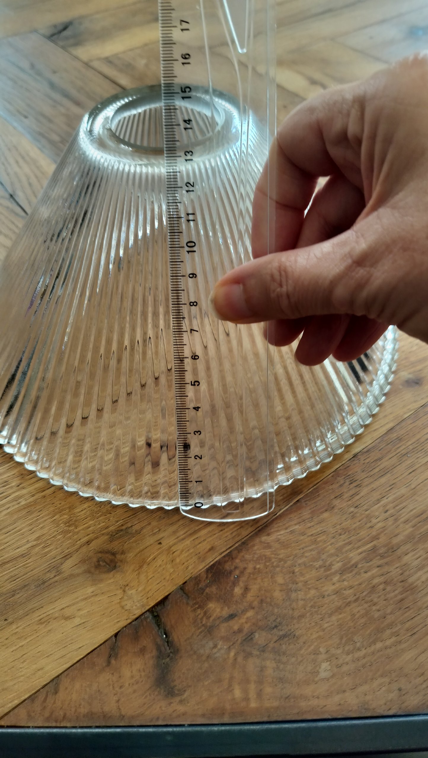 Antique Holophane Pagoda Style Prismatic Glass Lamp Shade – Unmarked image 5