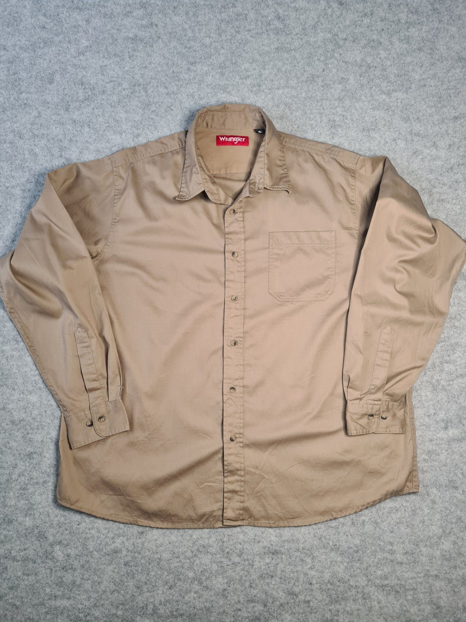 Wrangler Men’s Beige Long Sleeve Casual Shirt 2XL 1120