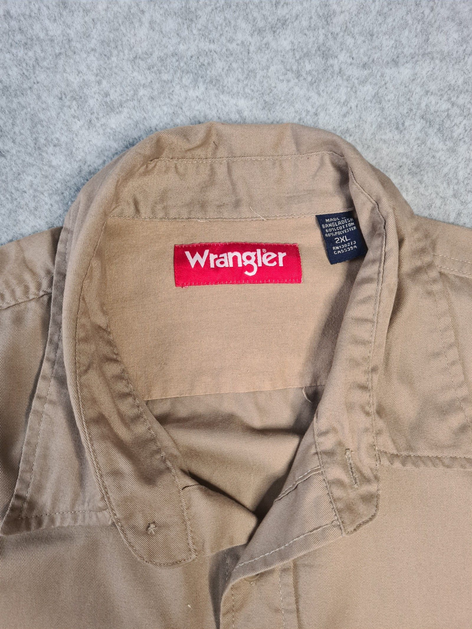 Wrangler Men’s Beige Long Sleeve Casual Shirt 2XL 1120 image 4