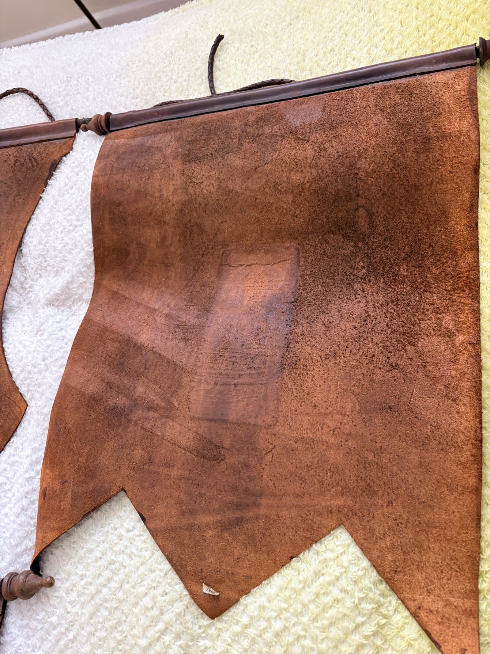 Vintage Brown Leather Heraldic Wall Hangings Set of 3 image 10