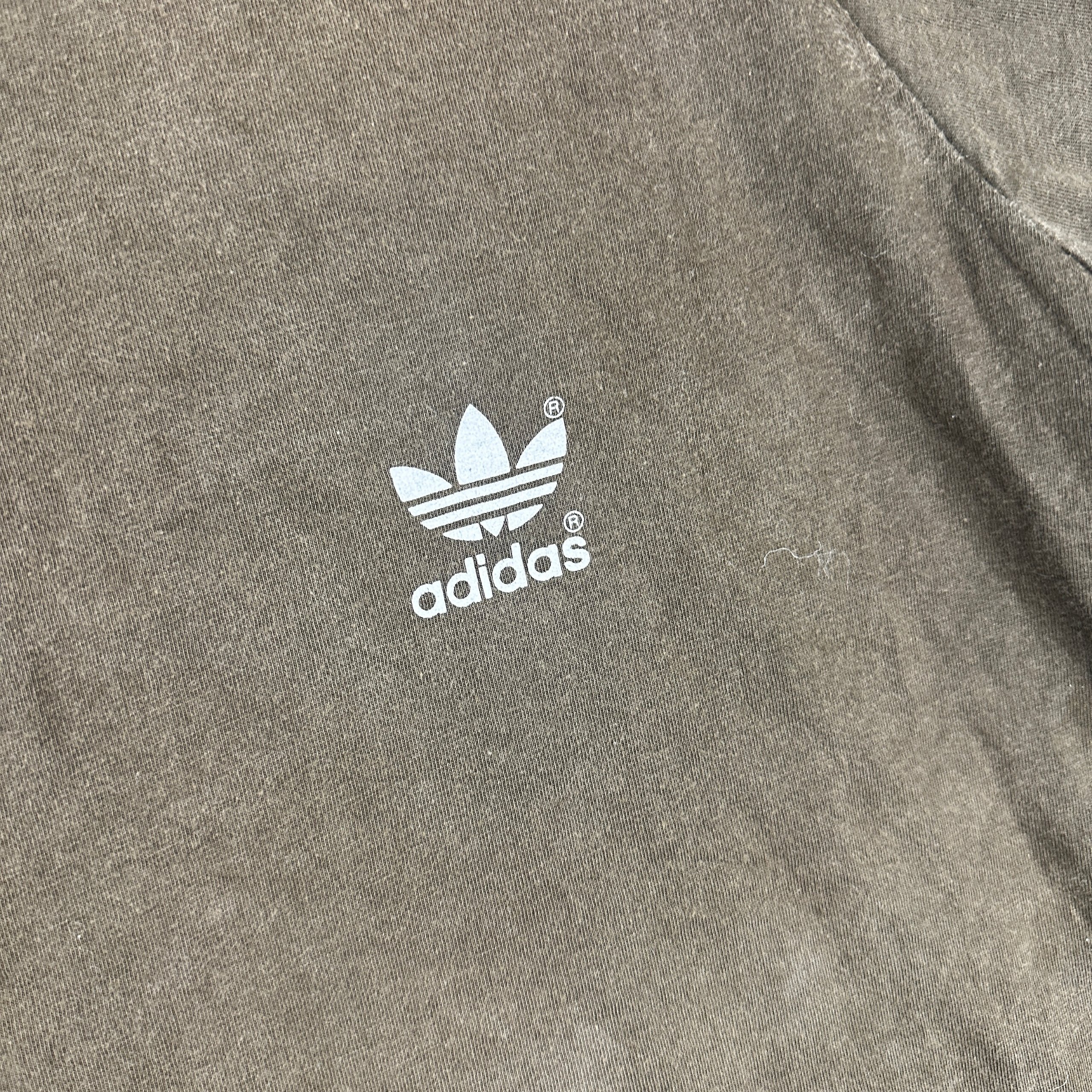 Adidas Originals 3-Stripe Ringer T-Shirt Olive Brown M image 2
