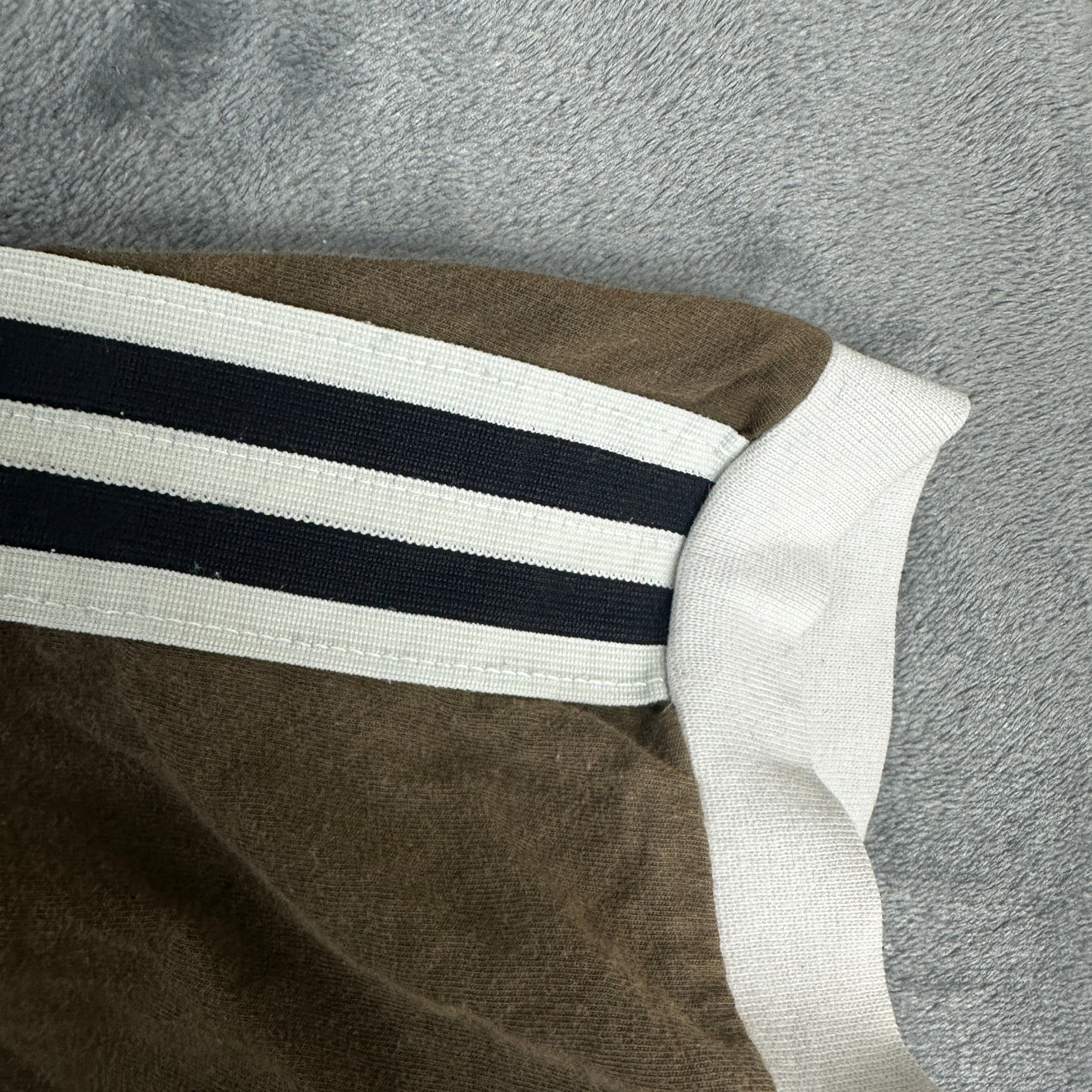 Adidas Originals 3-Stripe Ringer T-Shirt Olive Brown M image 4