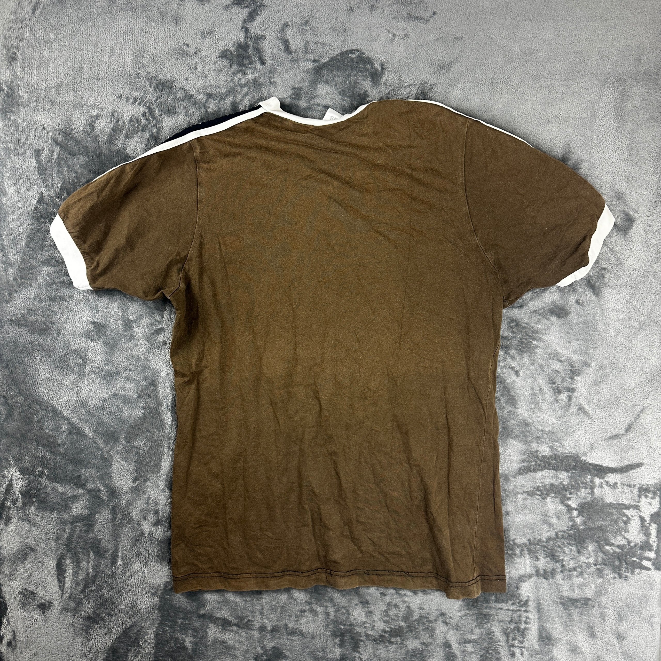 Adidas Originals 3-Stripe Ringer T-Shirt Olive Brown M image 5