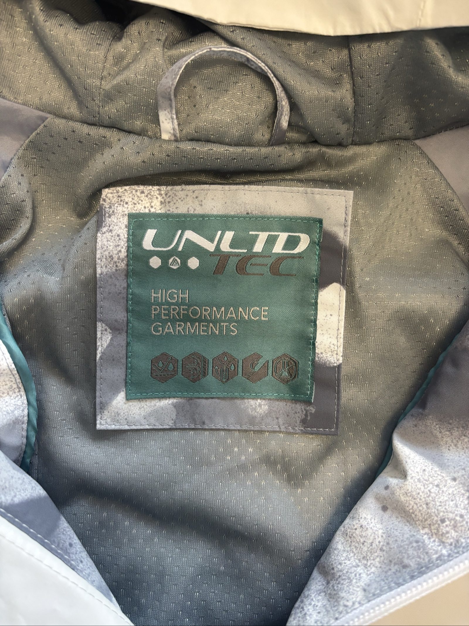 Next Grey & White Camo Waterproof Hooded Jacket 12 Years image 3