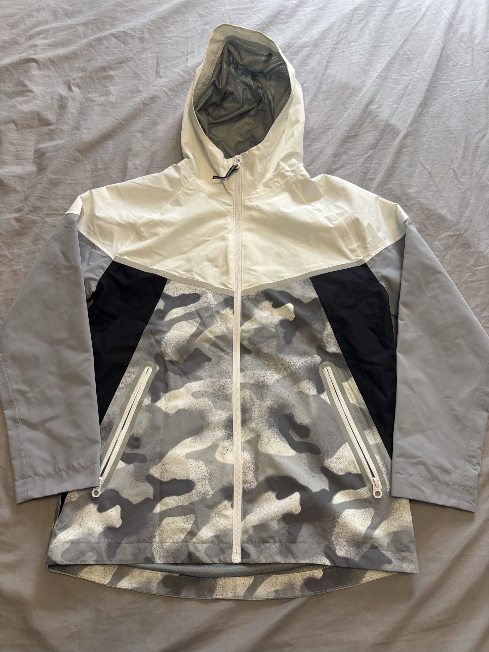 Next Grey & White Camo Waterproof Hooded Jacket 12 Years