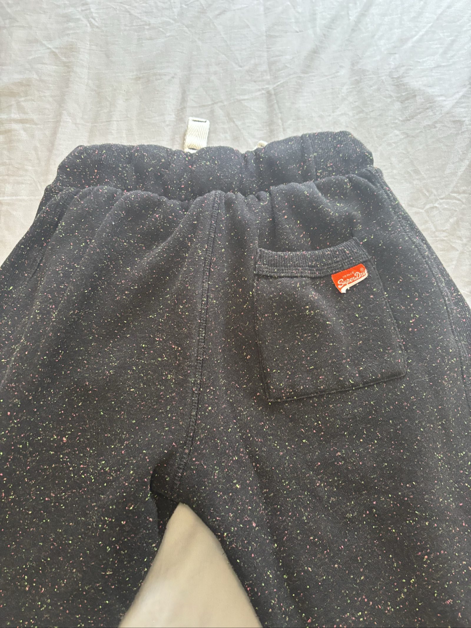 Superdry Black Slim Fit Speckled Sweatpants UK 12 image 5