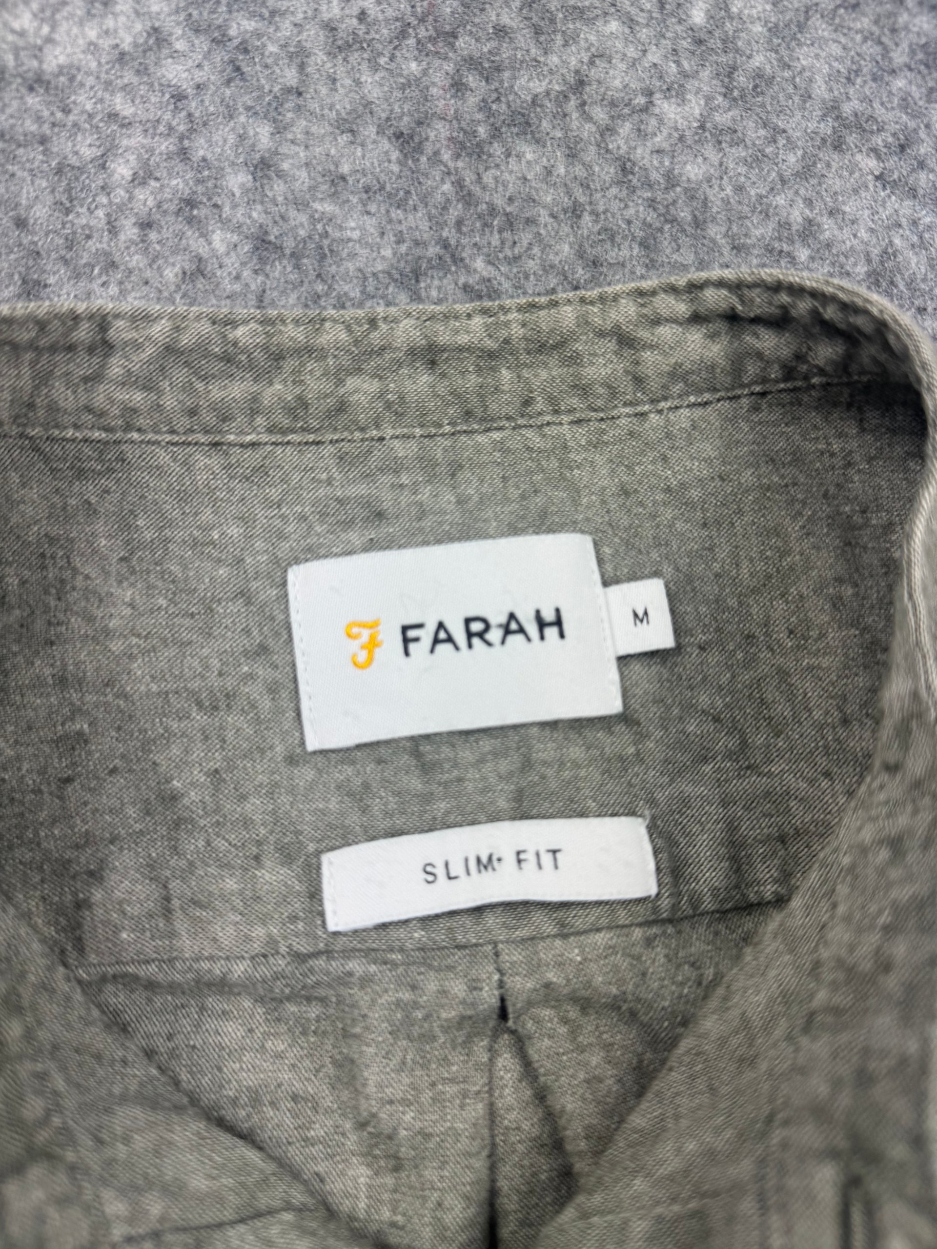 Farah Grey Mandarin Collar Slim Fit Shirt M image 3