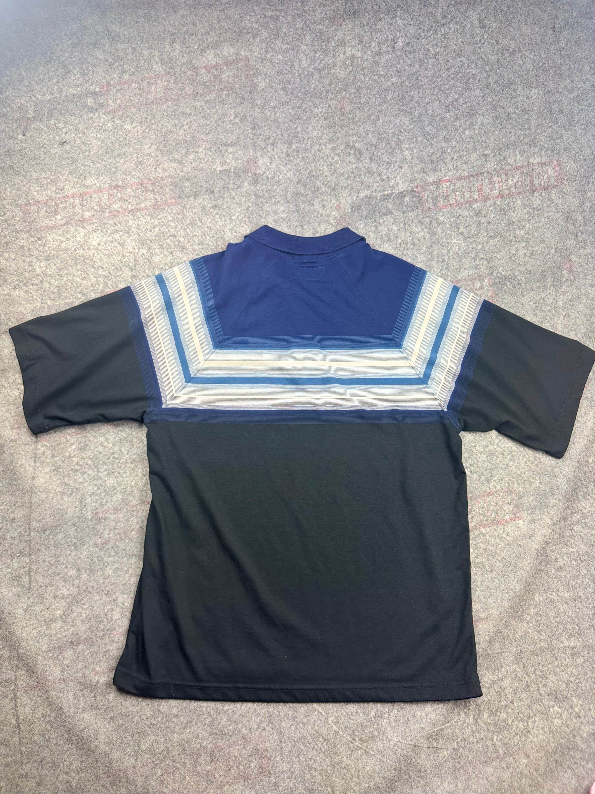 Rusty Navy & Black Striped Polo Large Vintage 90s Surf Shirt image 5