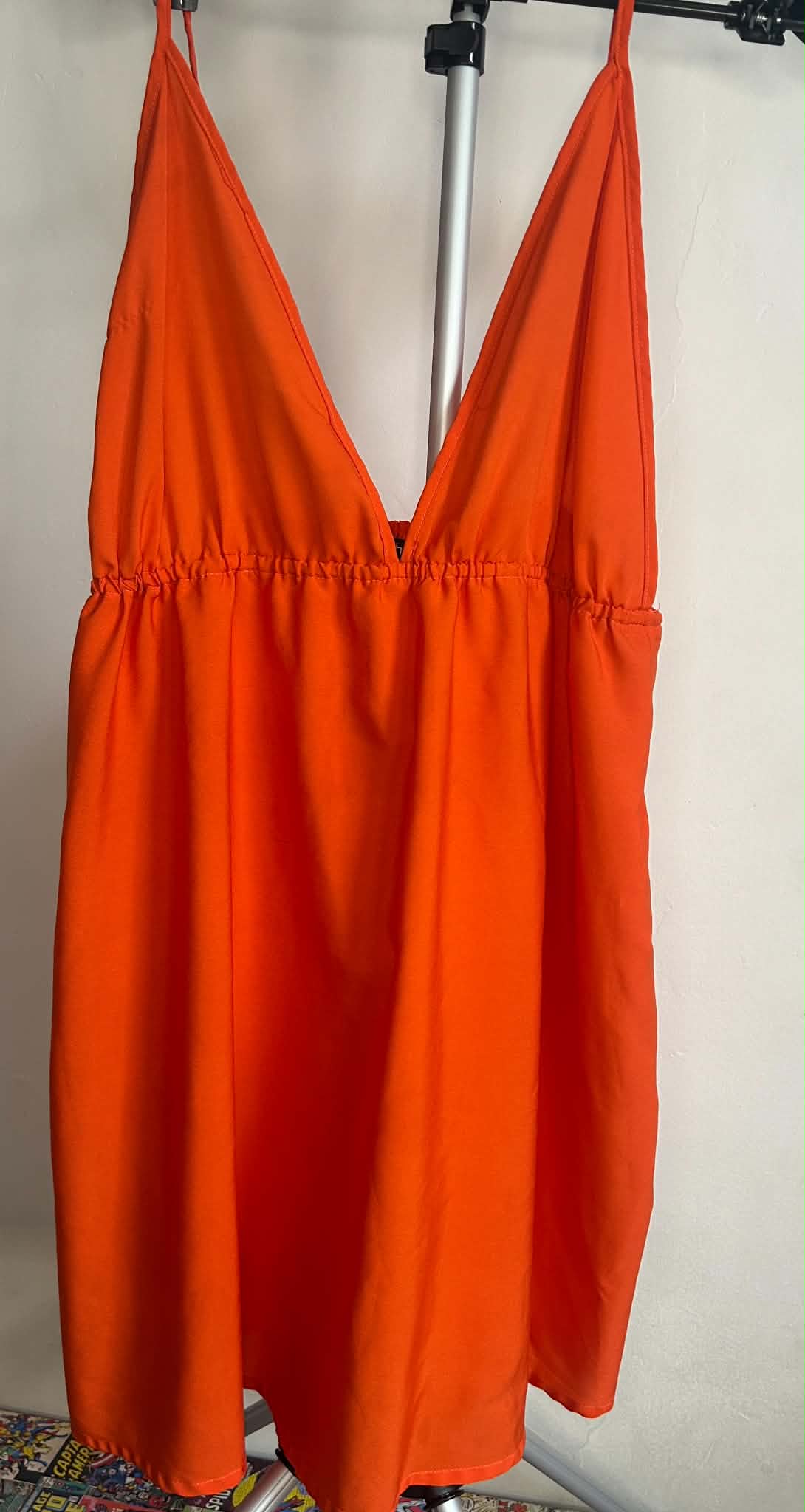 Women's Orange backless Dress UK 18 Polyester