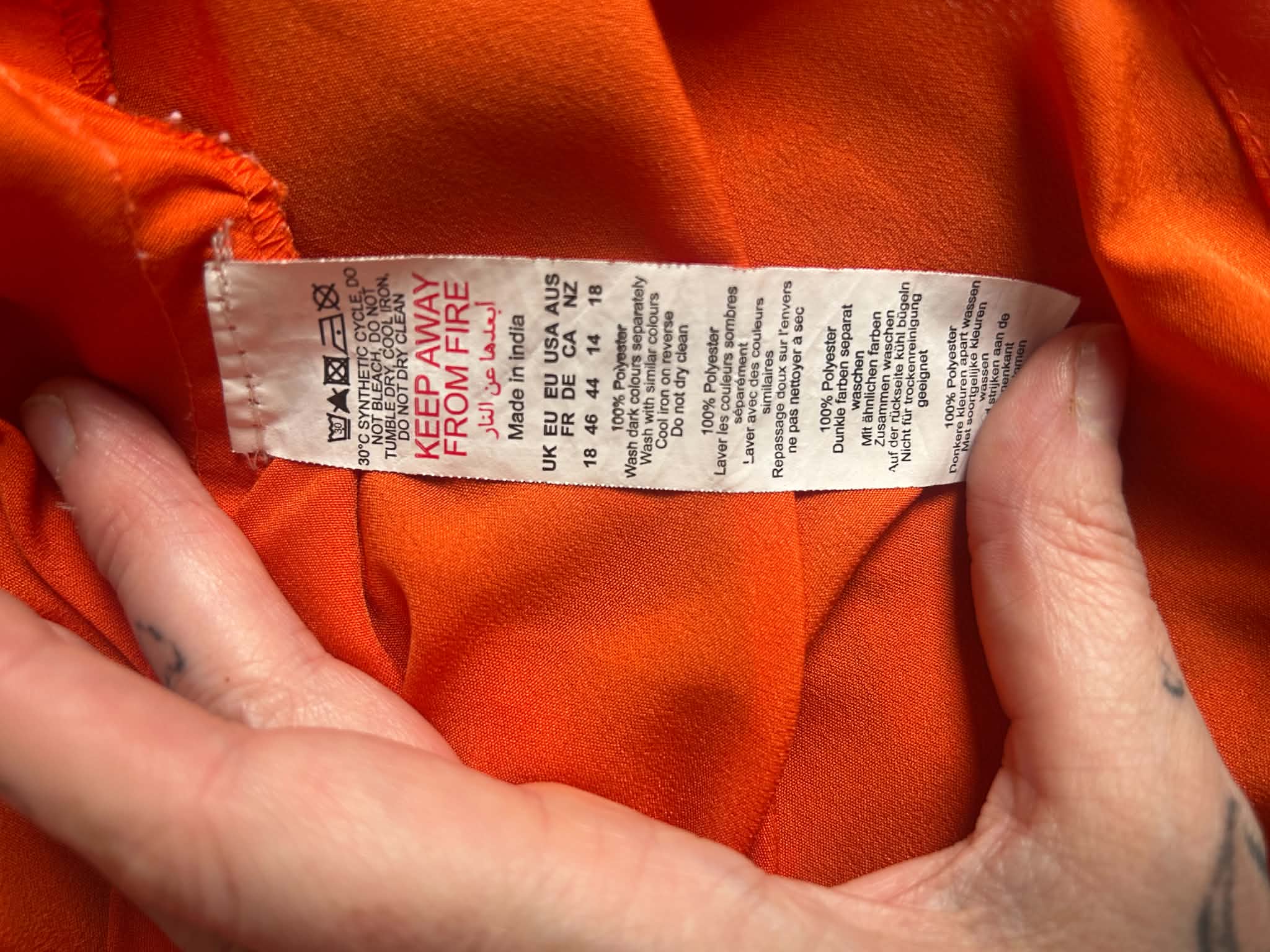 Women's Orange backless Dress UK 18 Polyester image 4