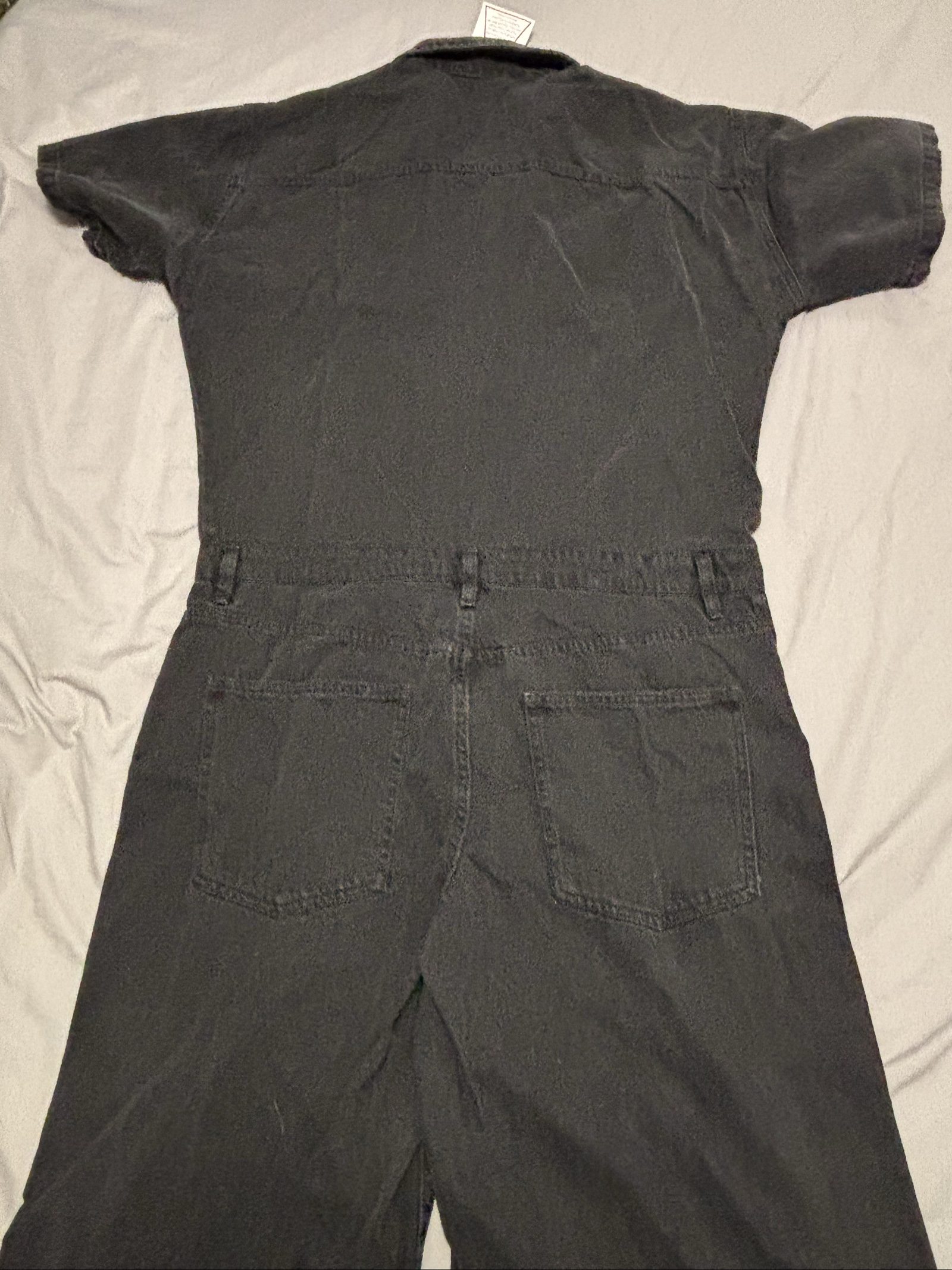 BoohooMAN Black Denim Jumpsuit XL Short Sleeve Button-Up image 8