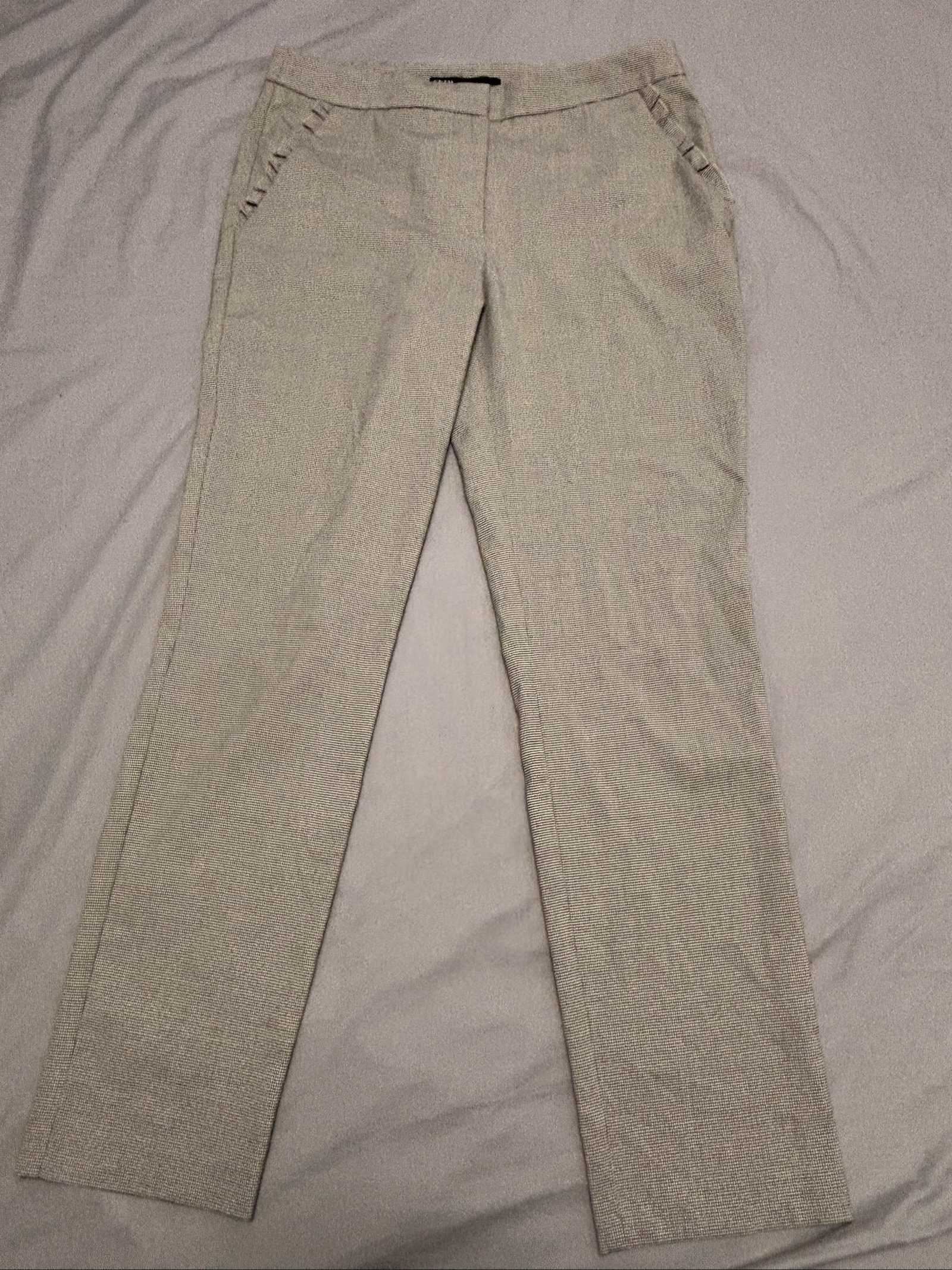 Zara grey Small Checkered Slim Fit Trousers Medium