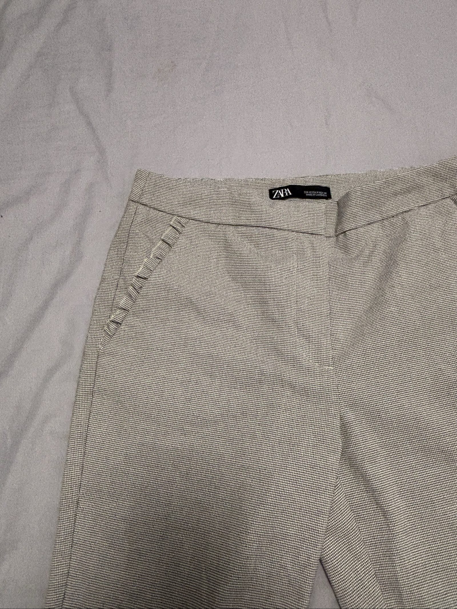 Zara grey Small Checkered Slim Fit Trousers Medium image 2