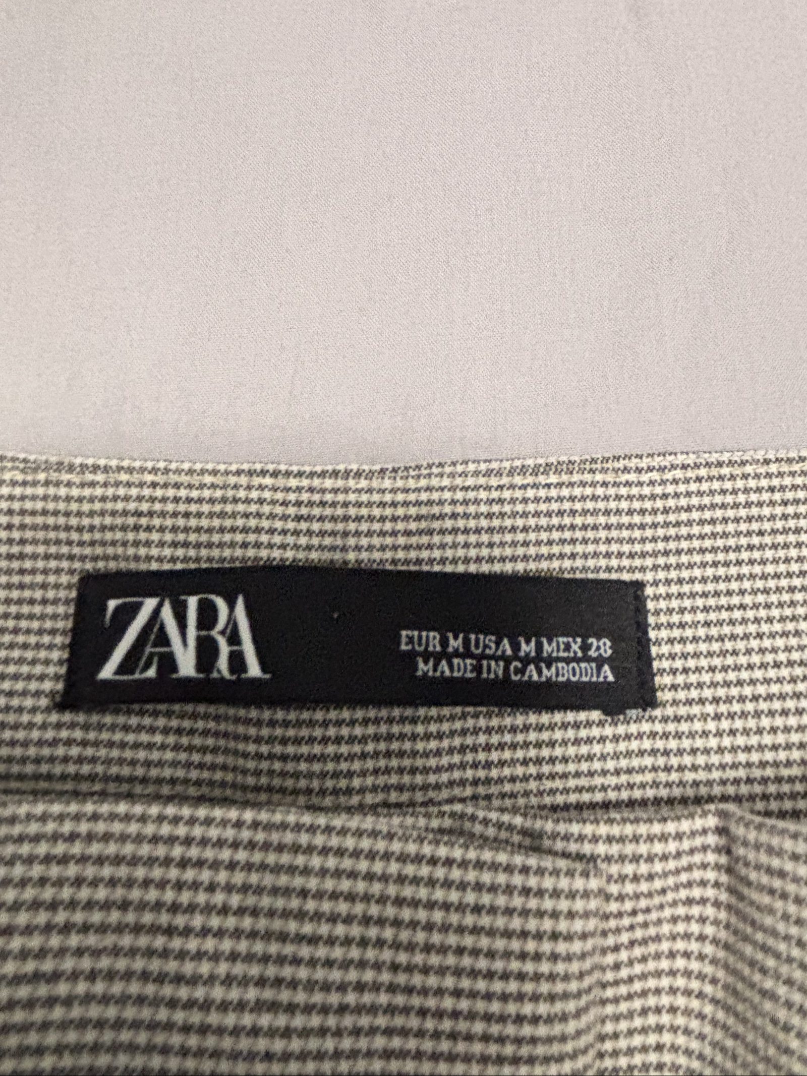 Zara grey Small Checkered Slim Fit Trousers Medium image 3