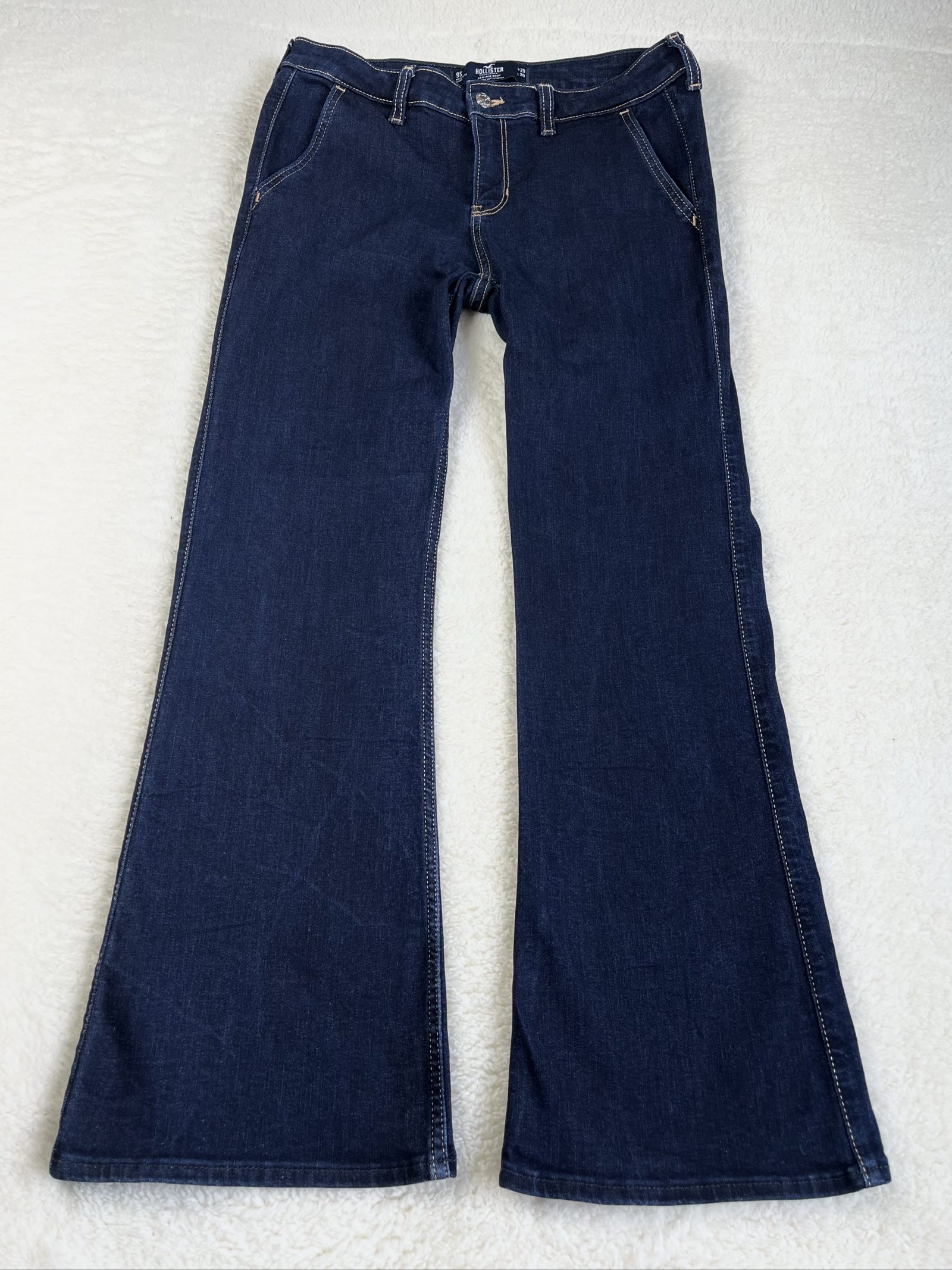 Hollister Women's Dark Blue Low-Rise Bootcut Jeans 29x30