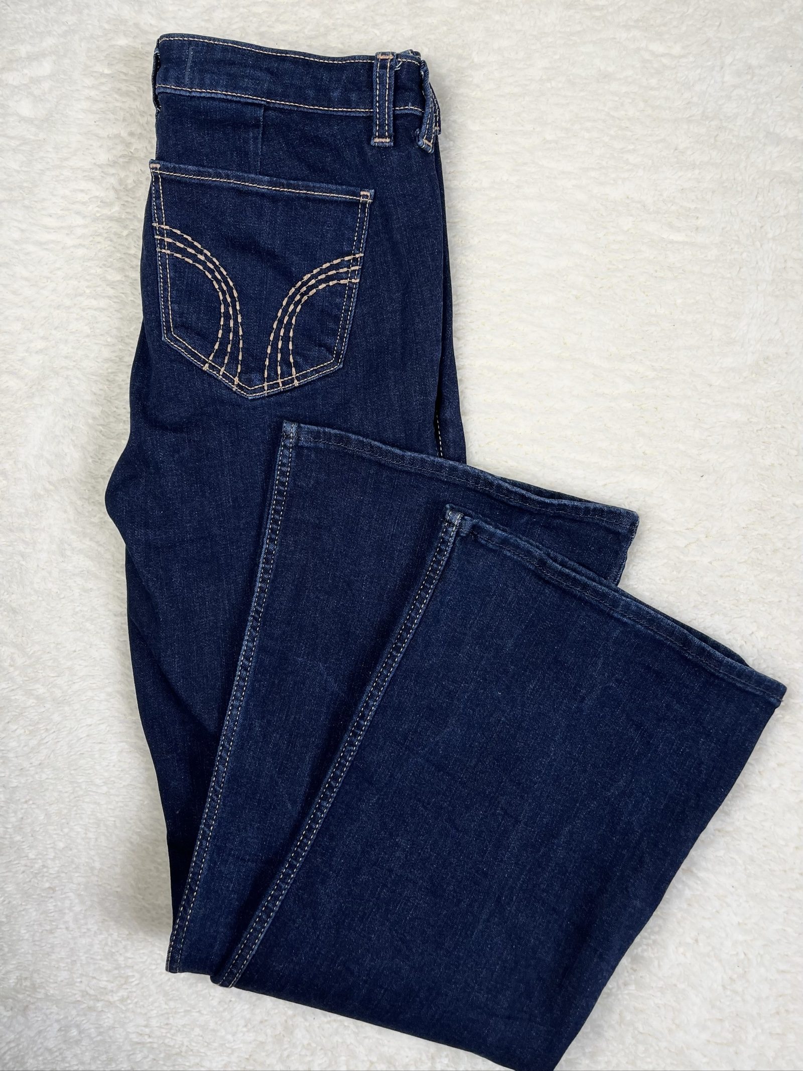 Hollister Women's Dark Blue Low-Rise Bootcut Jeans 29x30 image 3