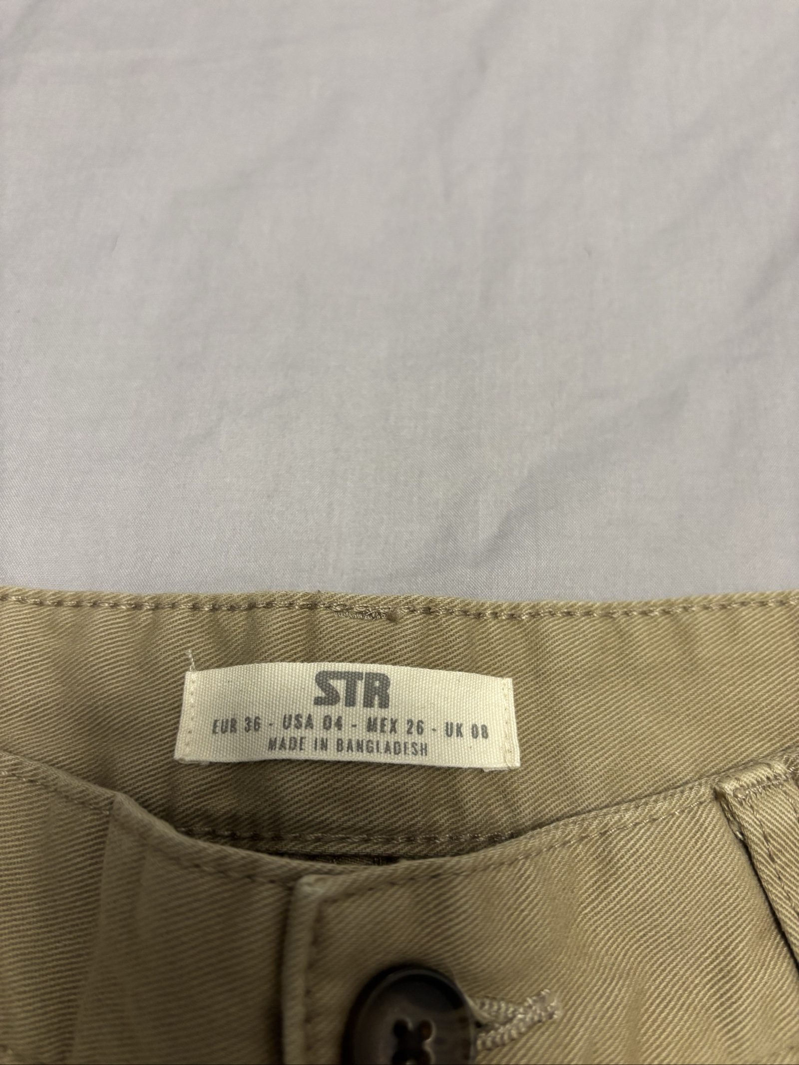 STR Beige Cargo Trousers UK 8 image 3