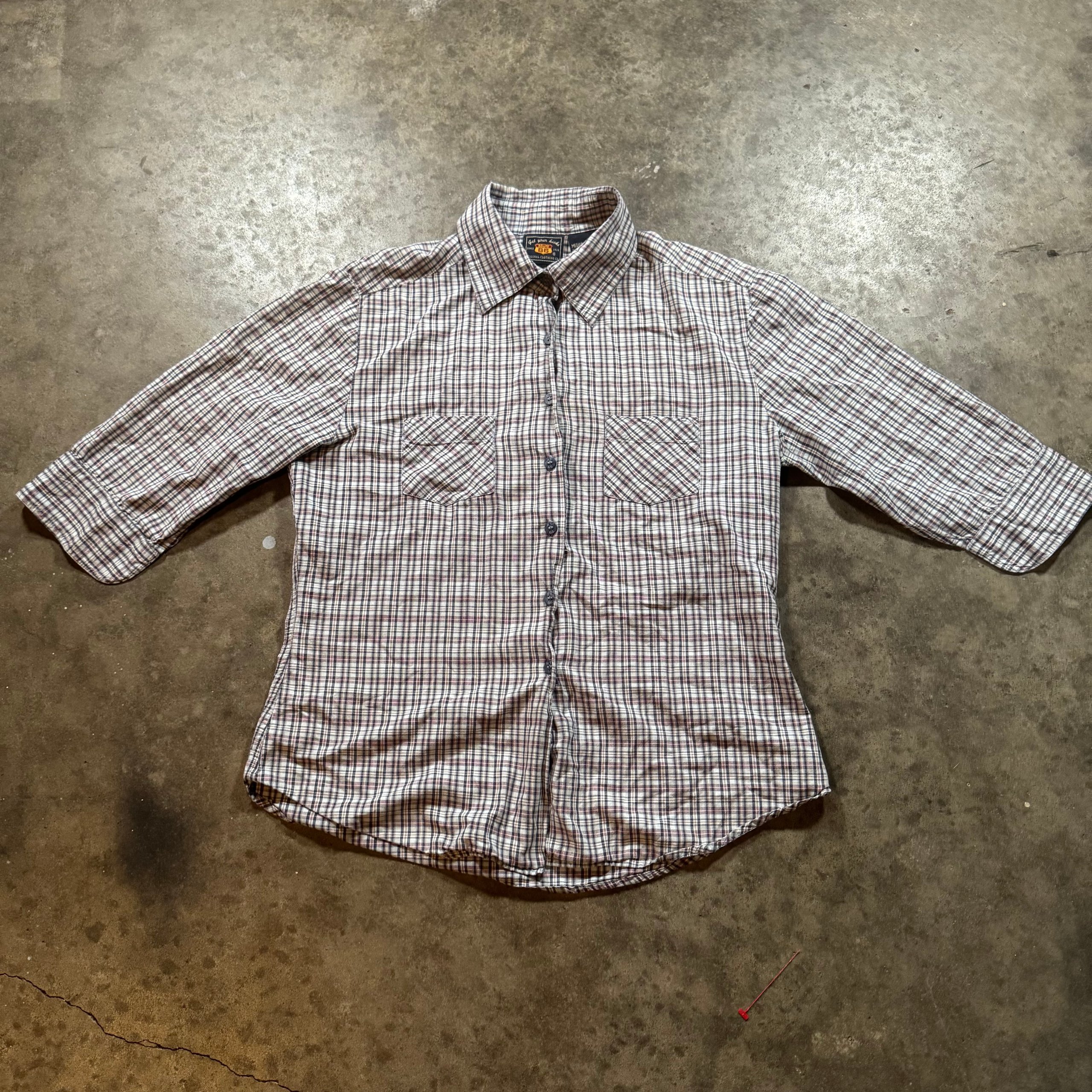 Route 66 Womens White & Purple Plaid Cotton Shirt Medium image 2