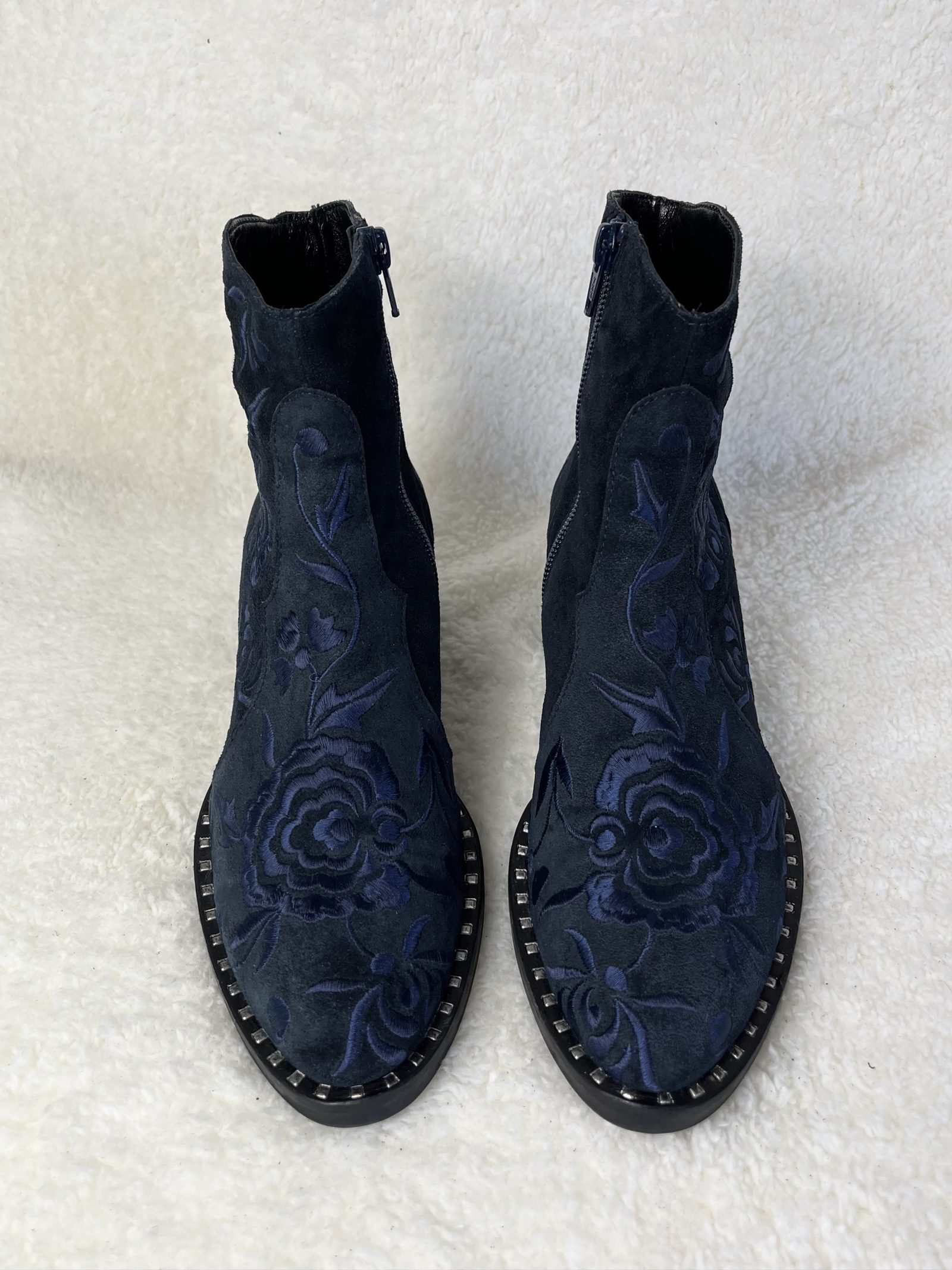Lavorazione Artigiana embroidered suede western boots Echtleder Biker navy 36 image 3