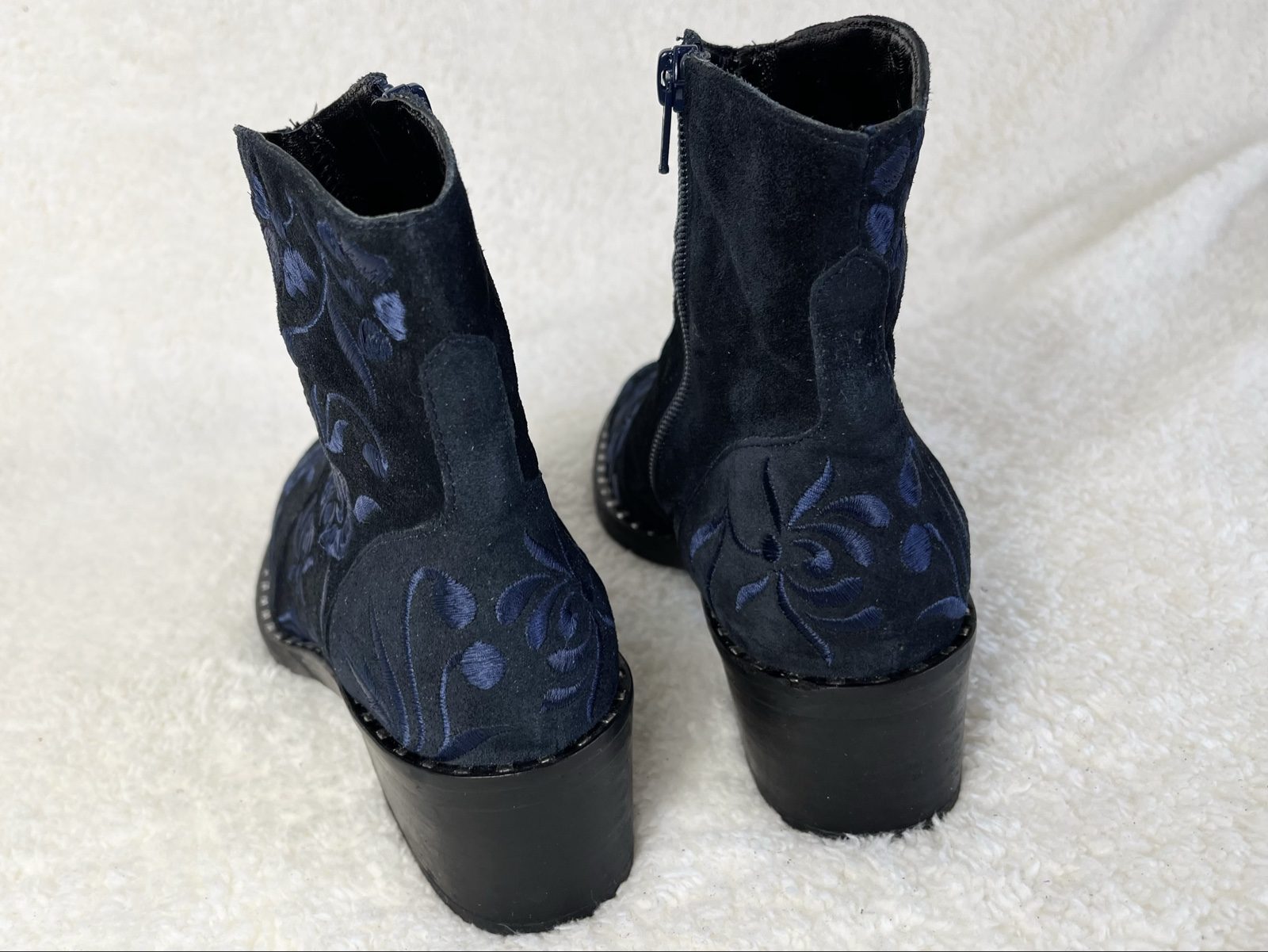 Lavorazione Artigiana embroidered suede western boots Echtleder Biker navy 36 image 5