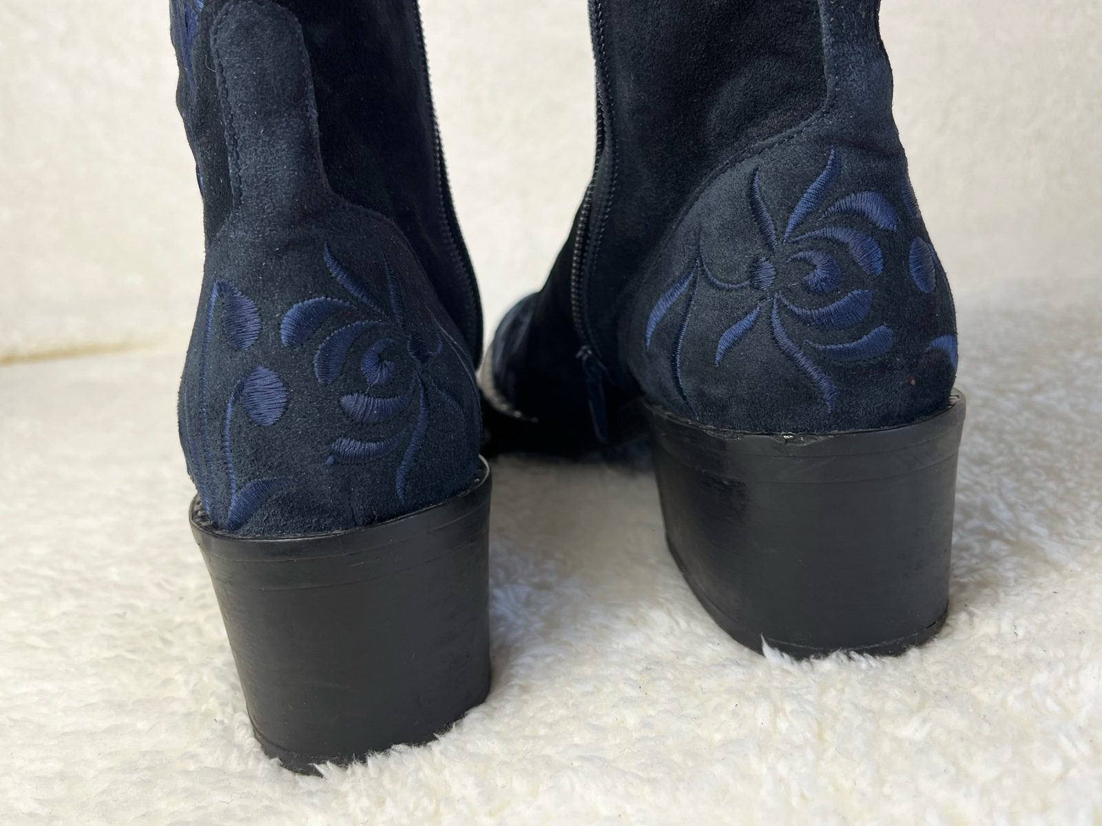 Lavorazione Artigiana embroidered suede western boots Echtleder Biker navy 36 image 7