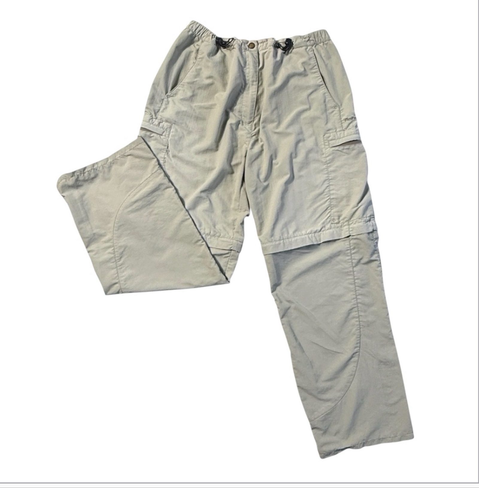 Rohan Women’s M Beige Convertible Zip-Off Walking Cargo Trousers Hiking