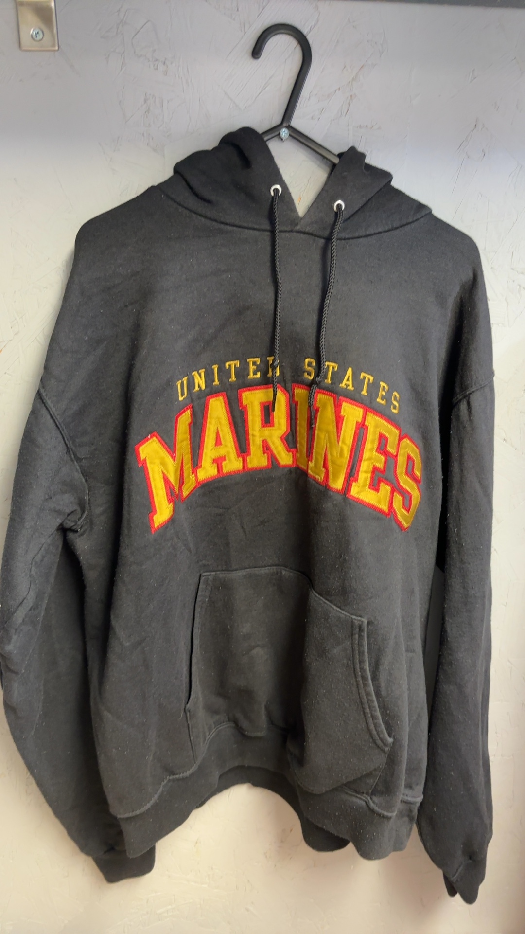 Champion Black United States Marines Hoodie Medium very good vintage condition image 2