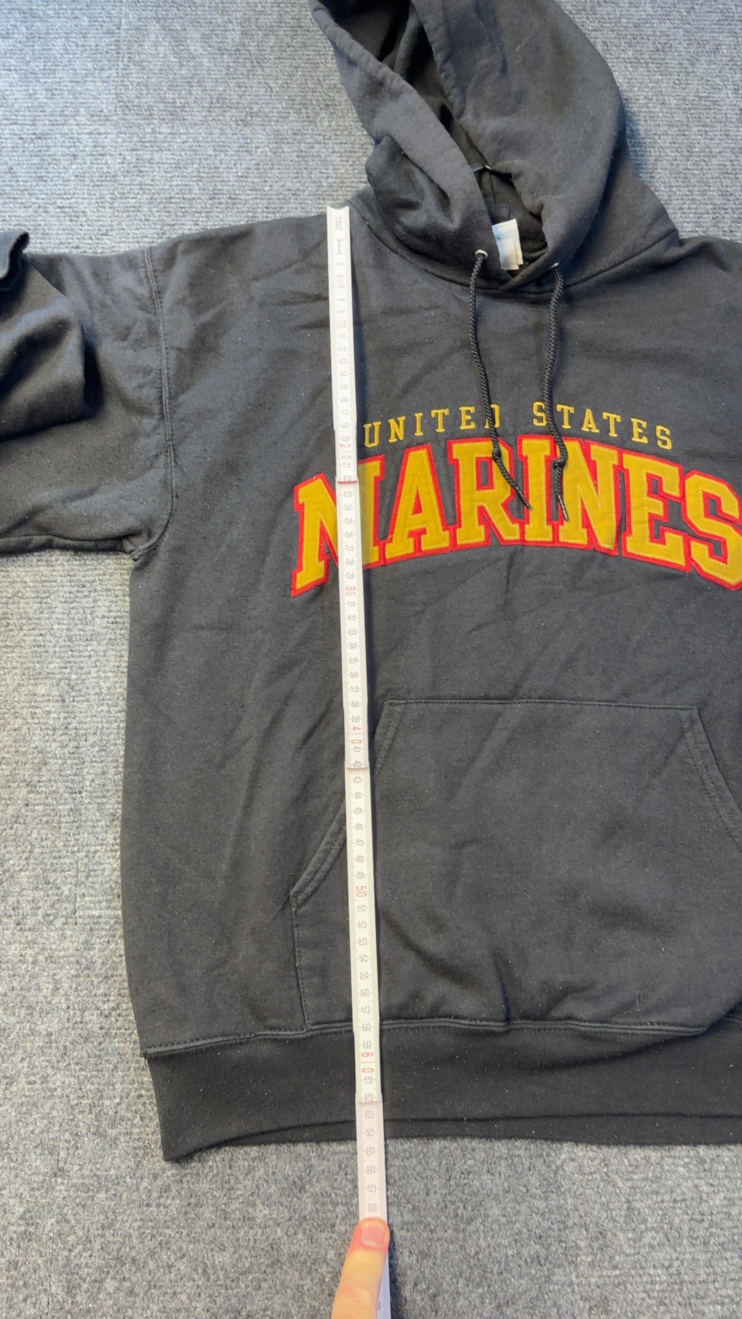 Champion Black United States Marines Hoodie Medium very good vintage condition image 6