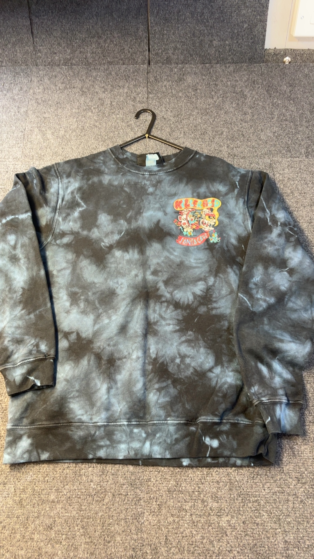 Santa Cruz Black Tie Dye Killer Acid Graphic Sweatshirt Large very good vintage condition image 2