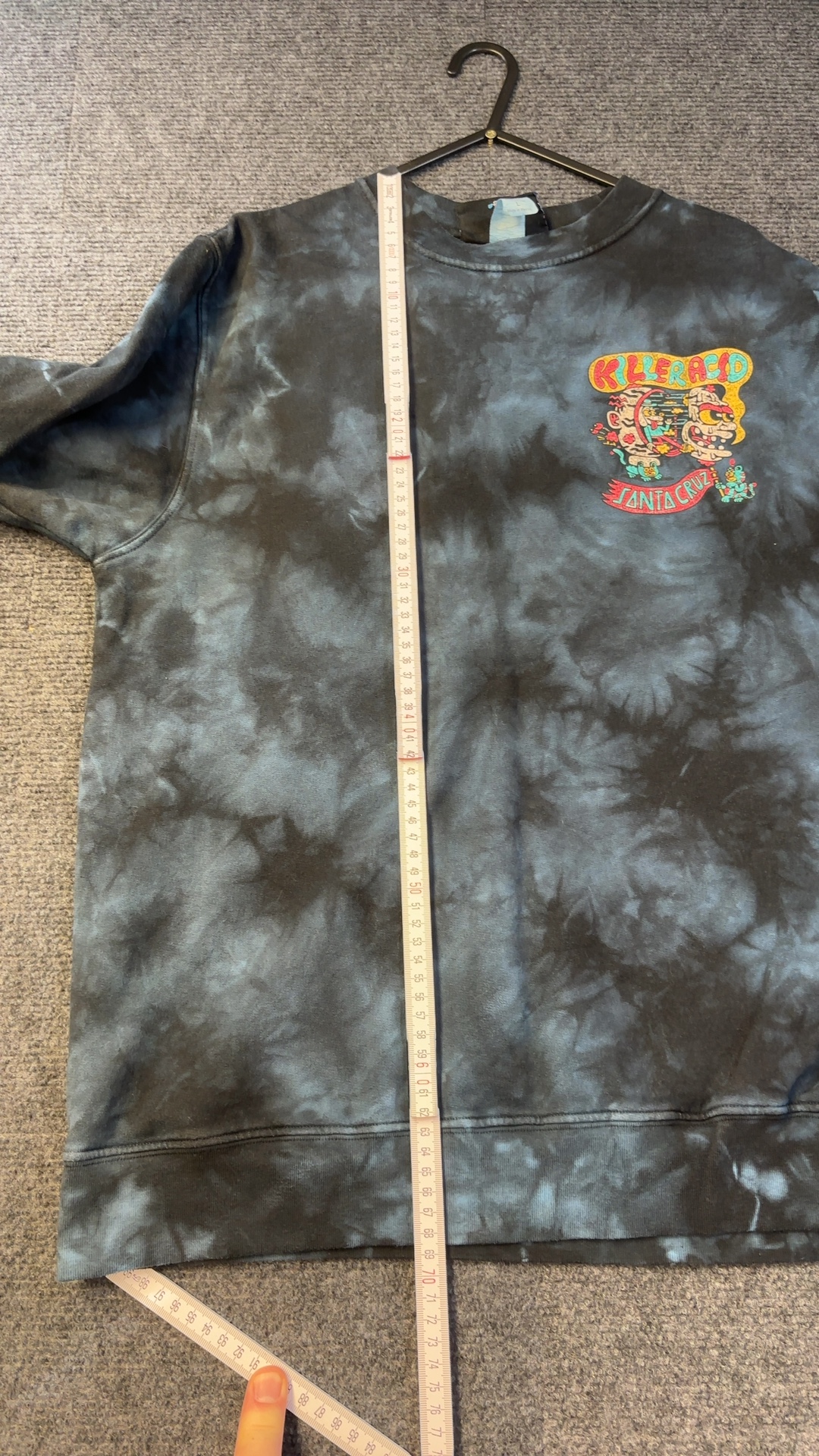 Santa Cruz Black Tie Dye Killer Acid Graphic Sweatshirt Large very good vintage condition image 3