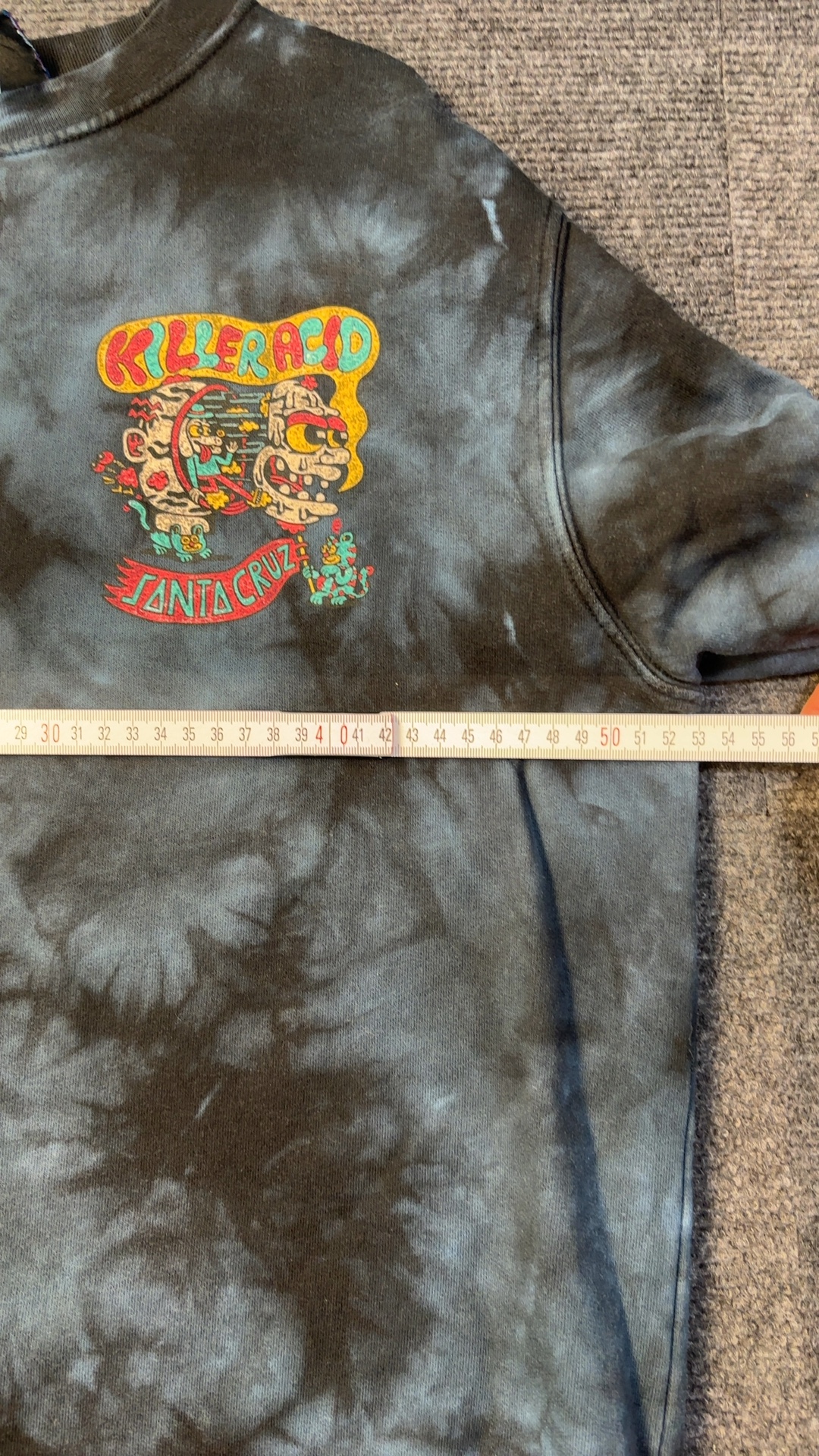 Santa Cruz Black Tie Dye Killer Acid Graphic Sweatshirt Large very good vintage condition image 4