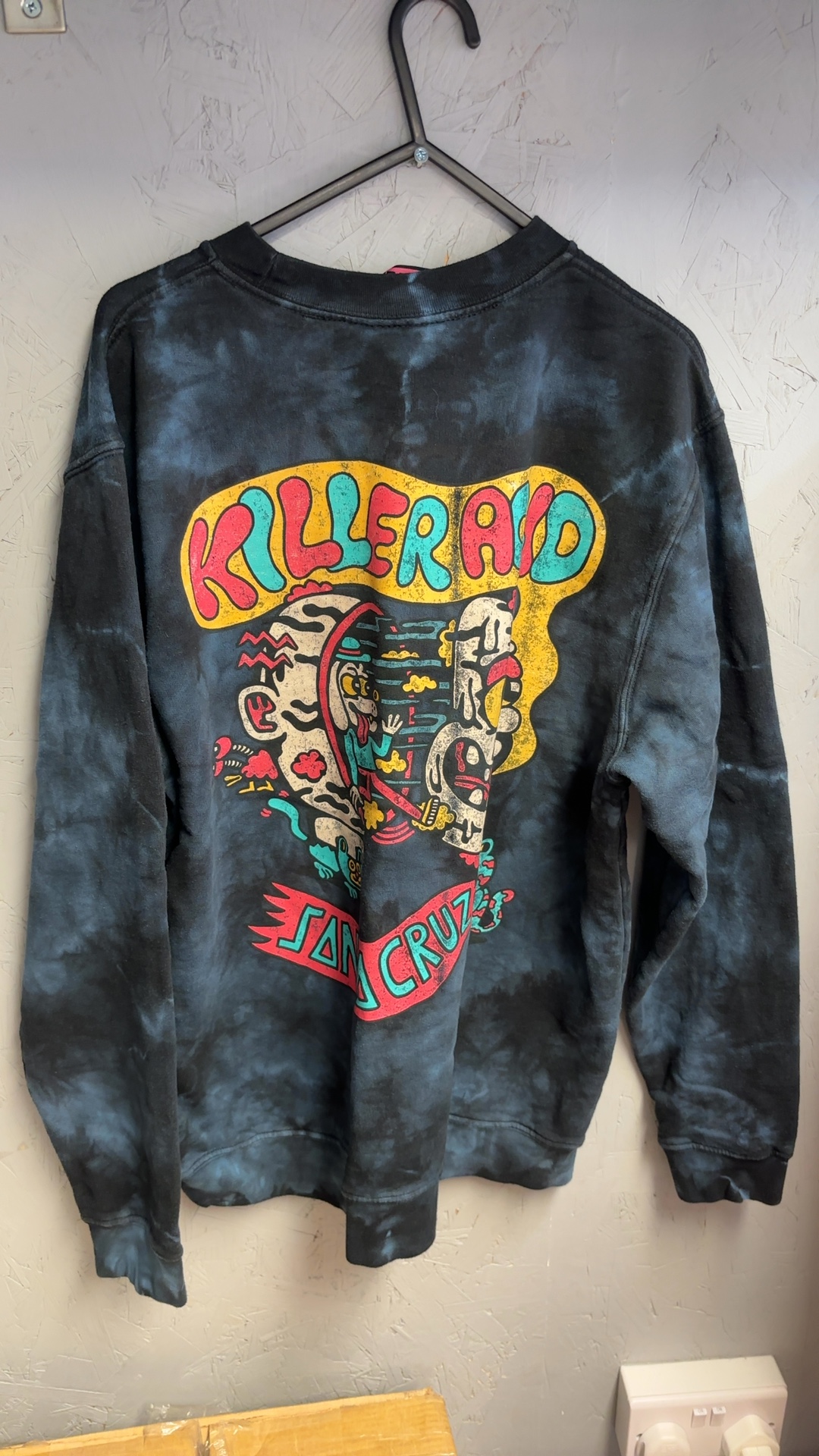 Santa Cruz Black Tie Dye Killer Acid Graphic Sweatshirt Large very good vintage condition image 8